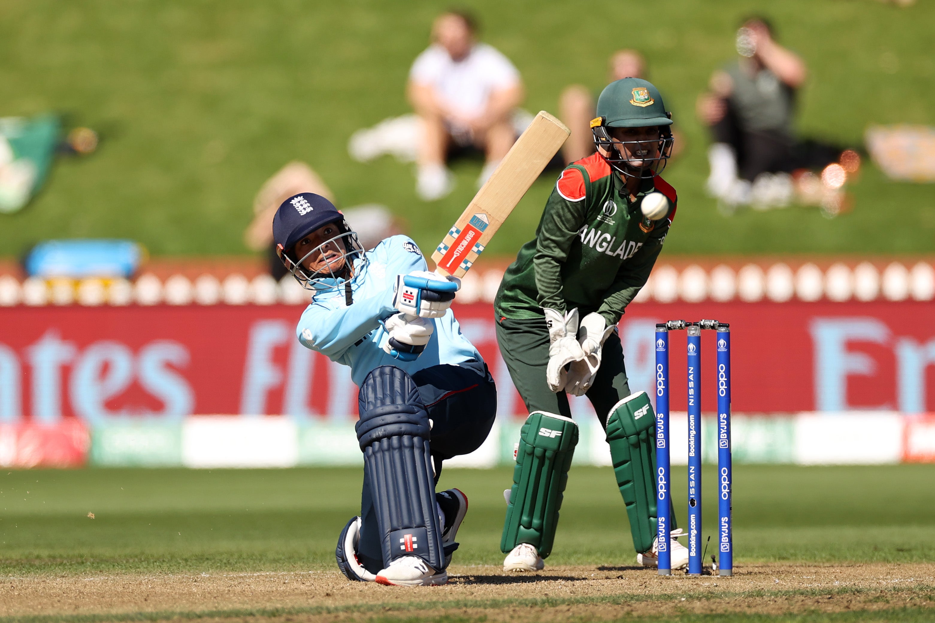 Sophia Dunkley in action against Bangladesh