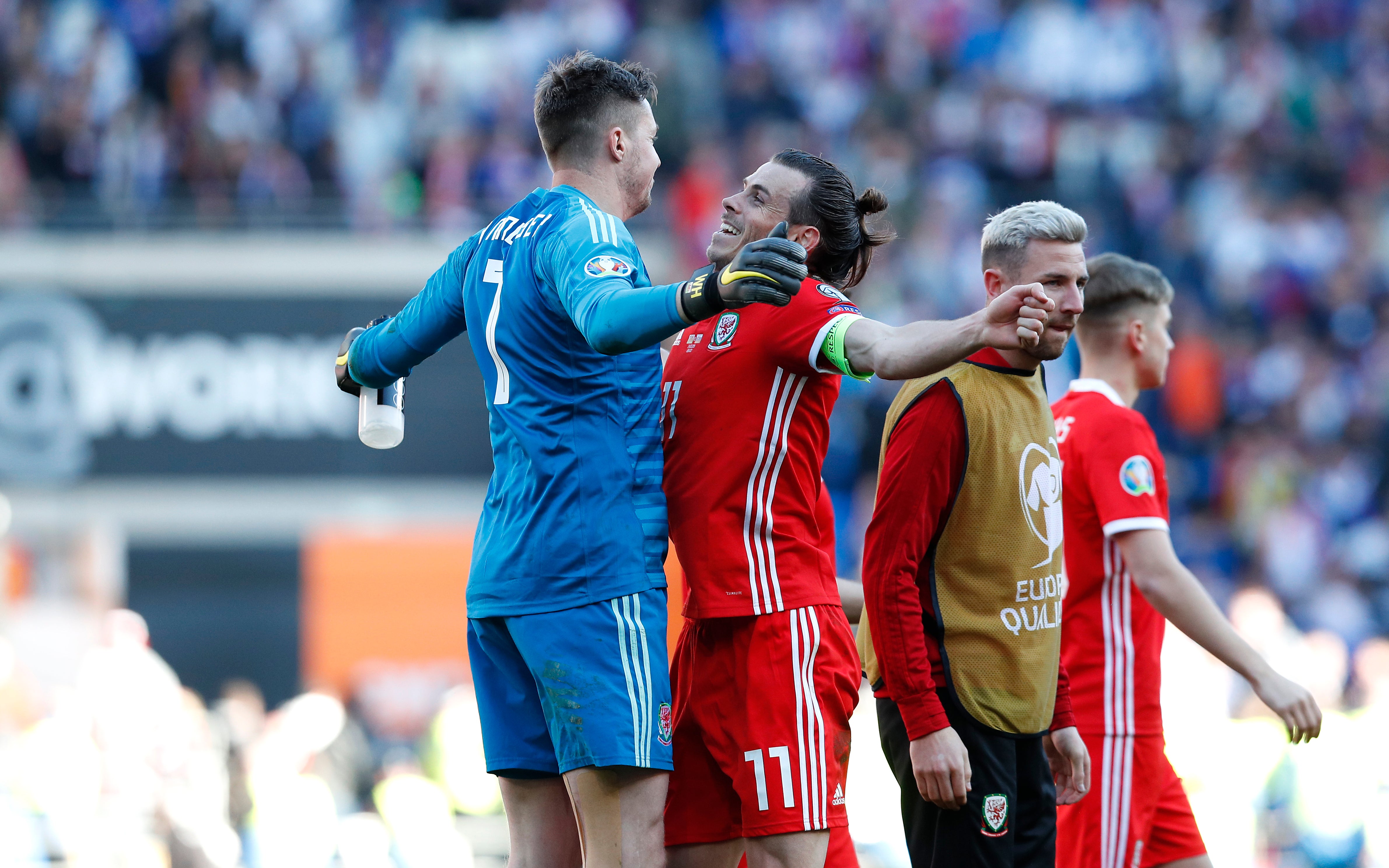 Gareth Bale, right, says his relationship with Wayne Hennessey, left, has turned into a bromance (Darren Staples/PA)