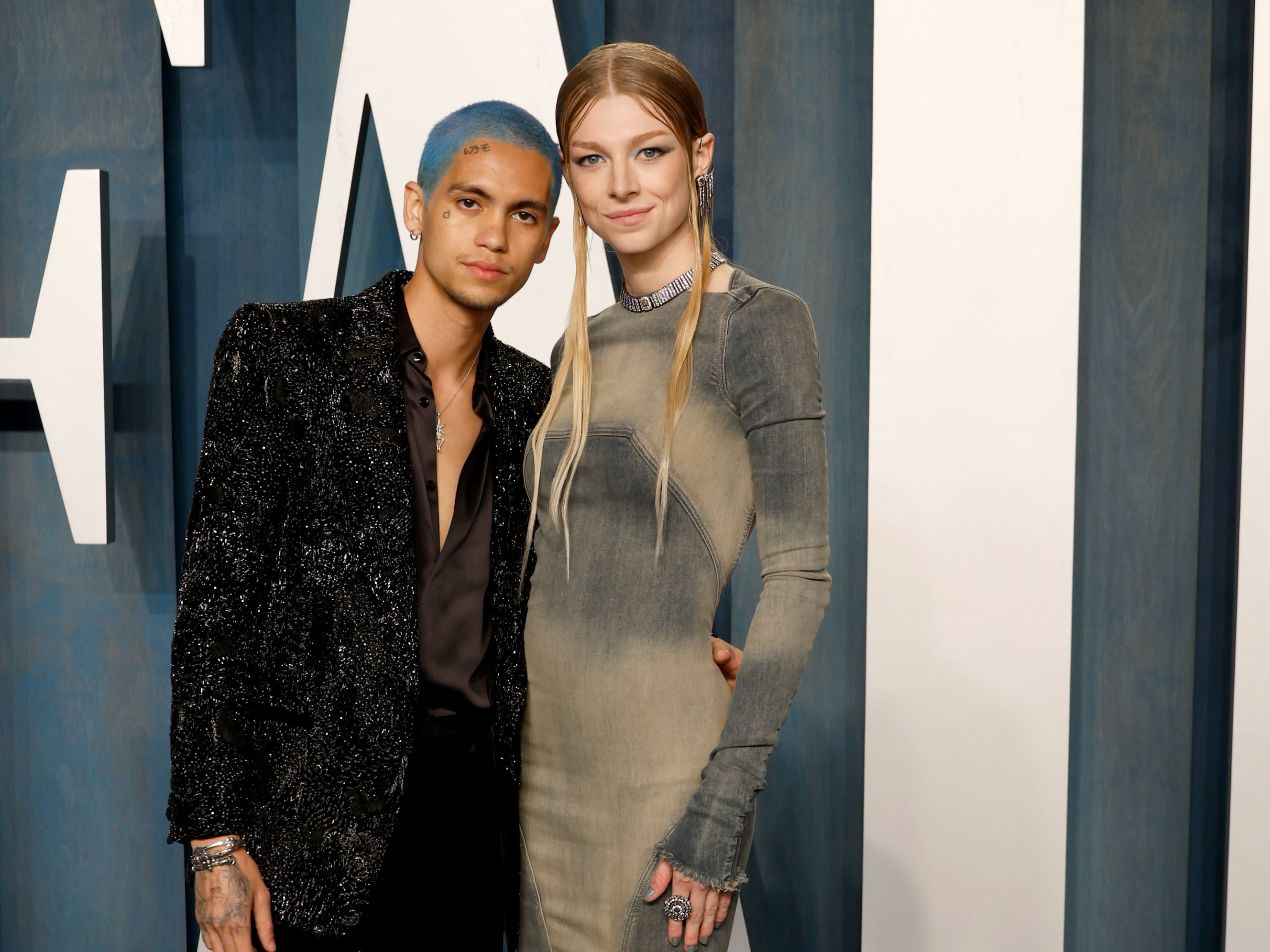 Hunter Schafer and Dominic Fike at Vanity Fair’s Oscar Party in 2022