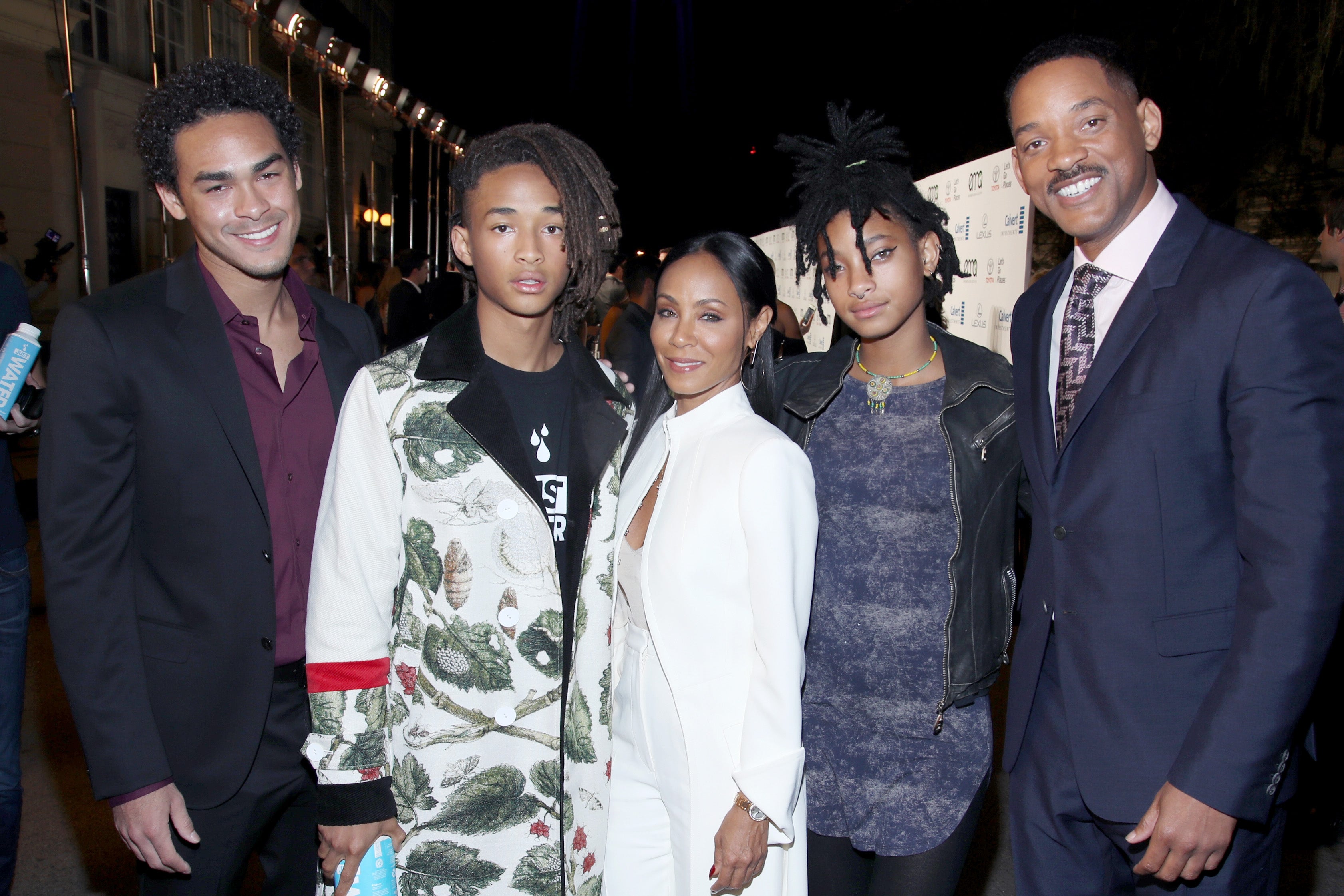 Will Smith and Jada Pinkett Smith with their family in 2016