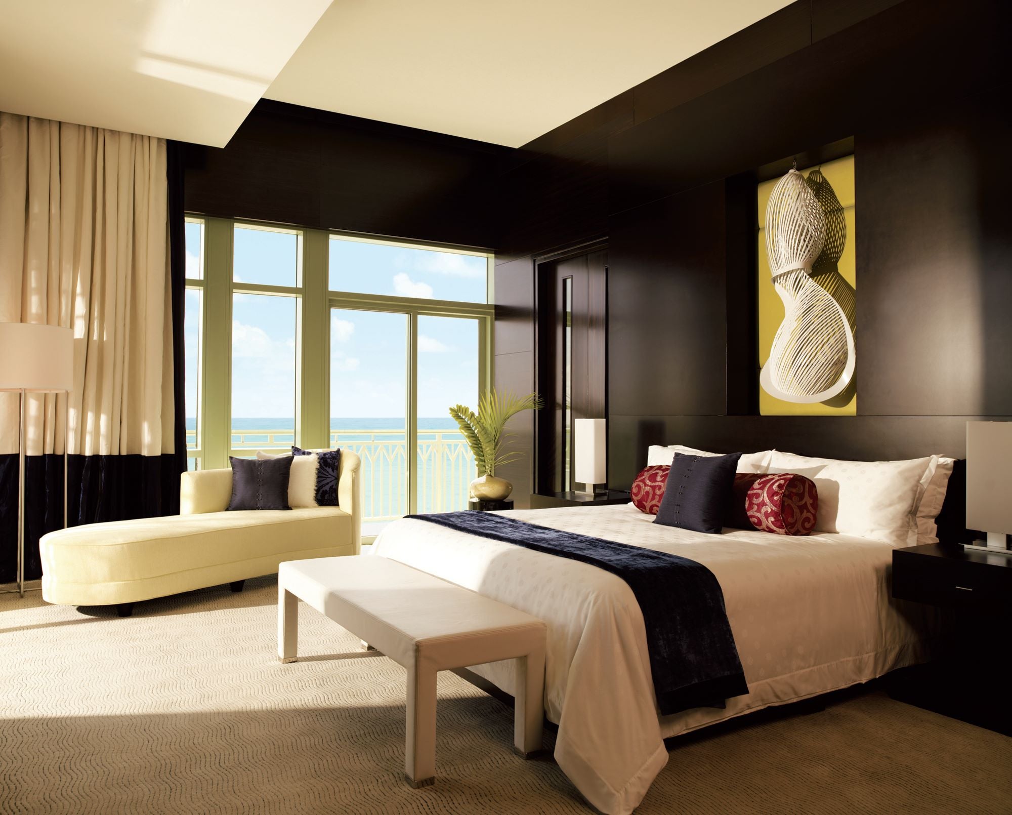 The master bedroom at the penthouse suite