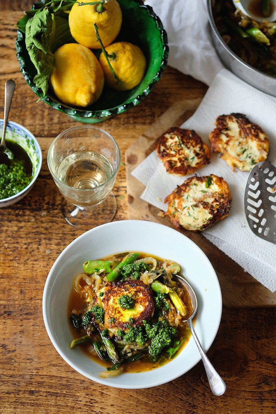 This recipe is great on its own, but go the extra mile by piling on a ricotta fritter and wild garlic pesto