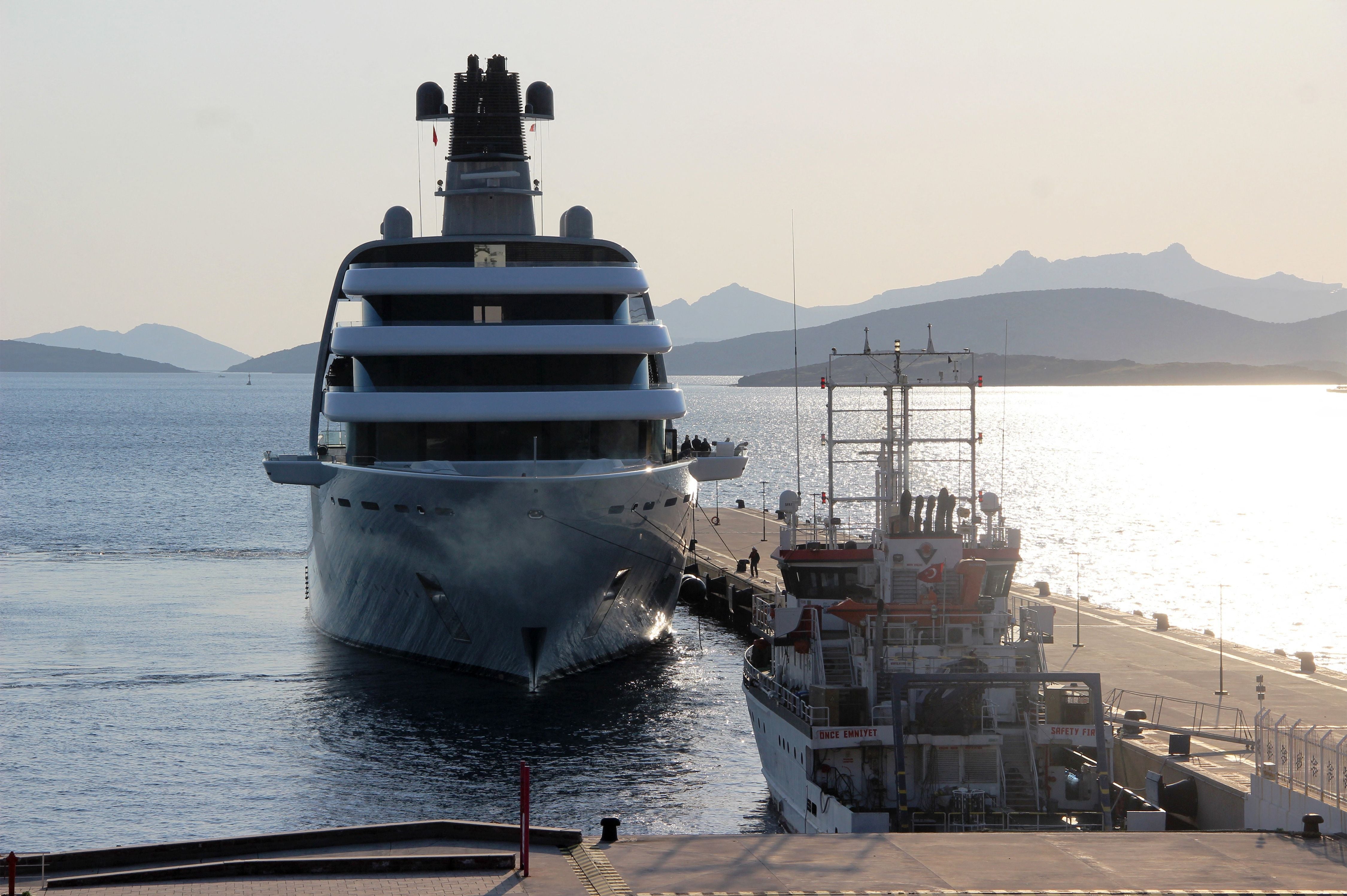 Bermuda-flagged luxury yacht ‘My Solaris’, belonging to Roman Abramovich, is docked in Mugla, Turkey, 21 March 2022