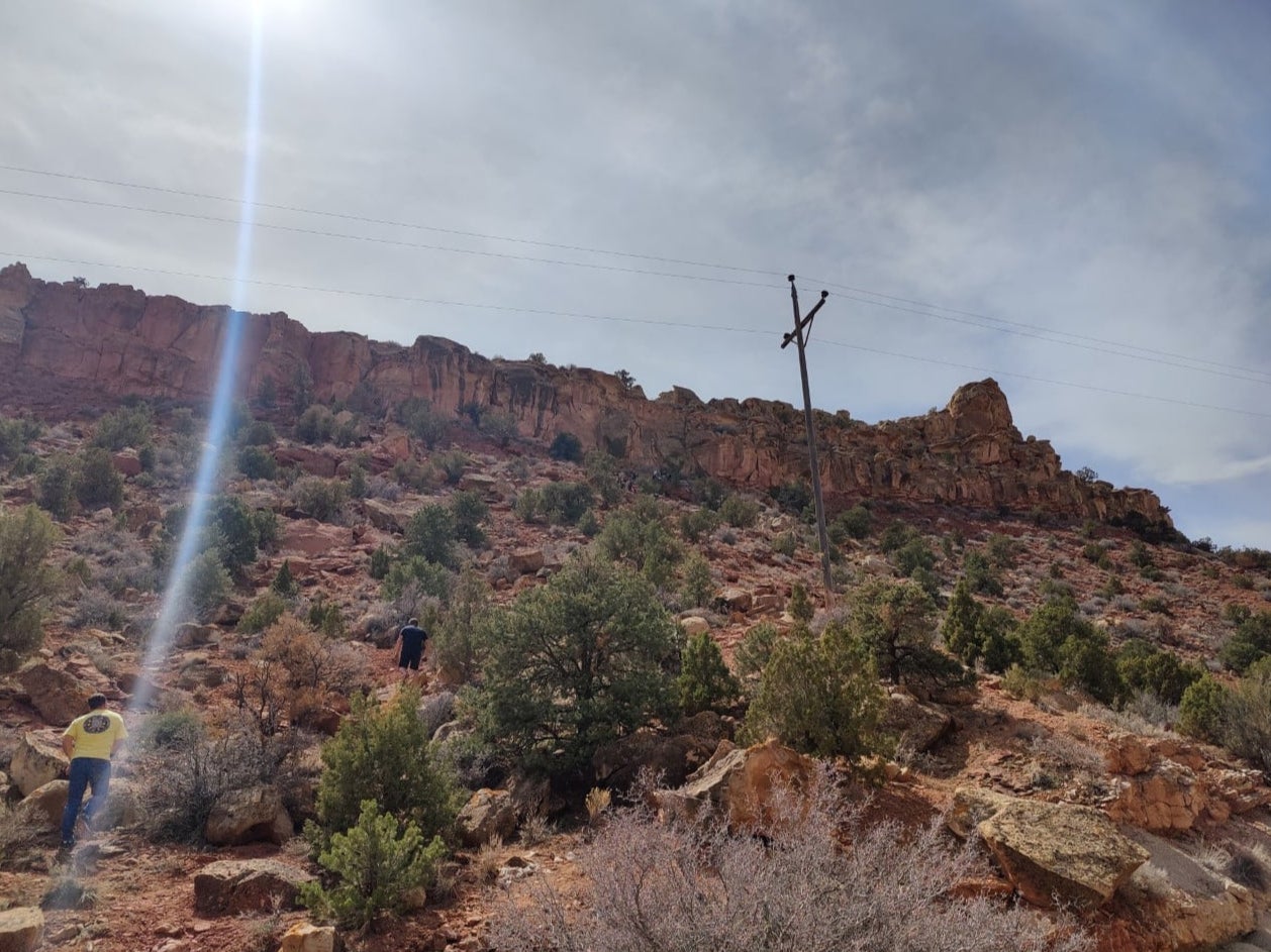 An image of the Utah cliff where Candace Thompson, 26, fell and died