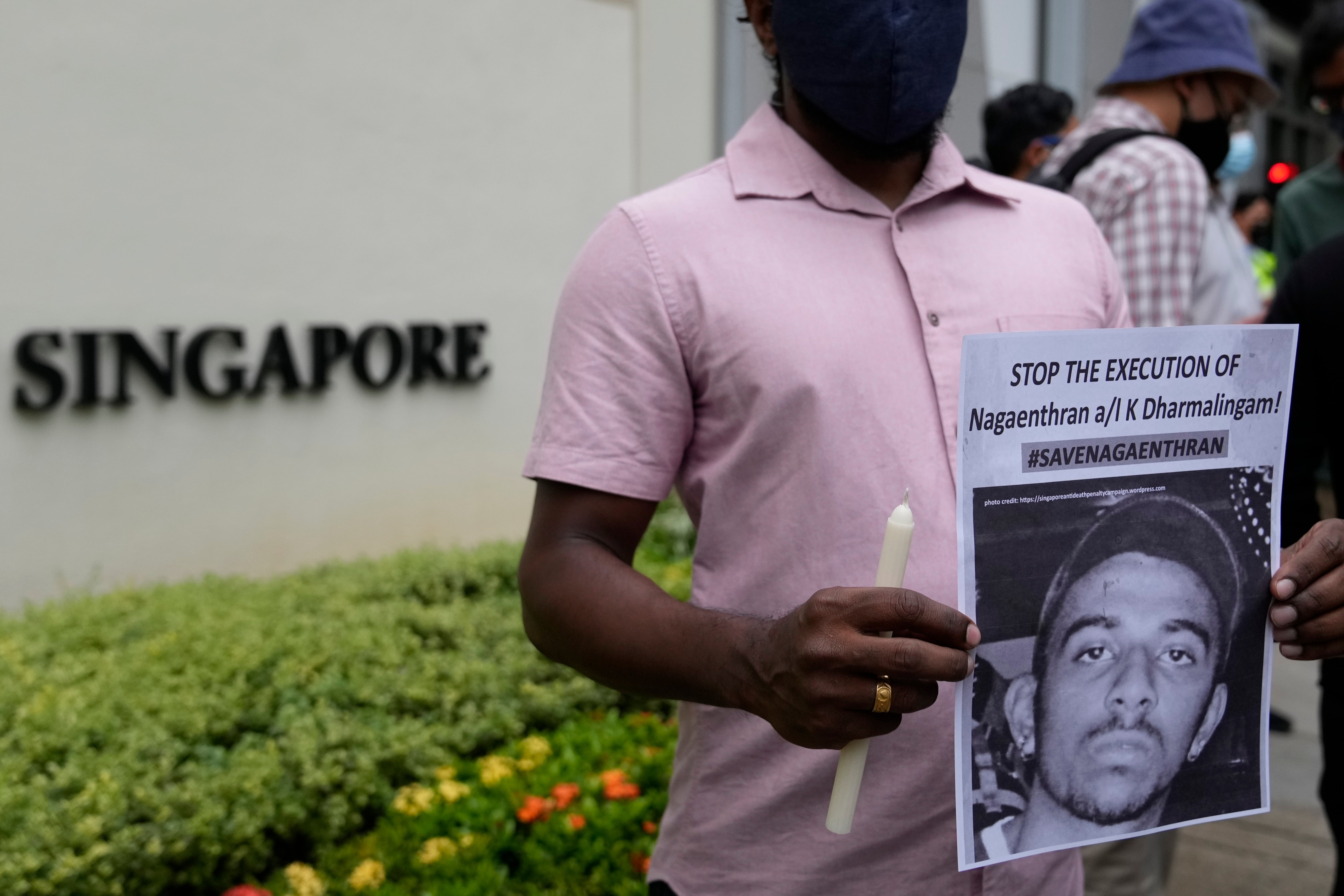 File photo: Activists attend a candlelight vigil against the execution of Nagaenthran Dharmalingam in Kuala Lumpur, Malaysia, on 8 November 2021