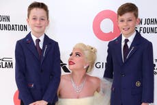 Elton John’s sons pose with godmother Lady Gaga at the Oscars