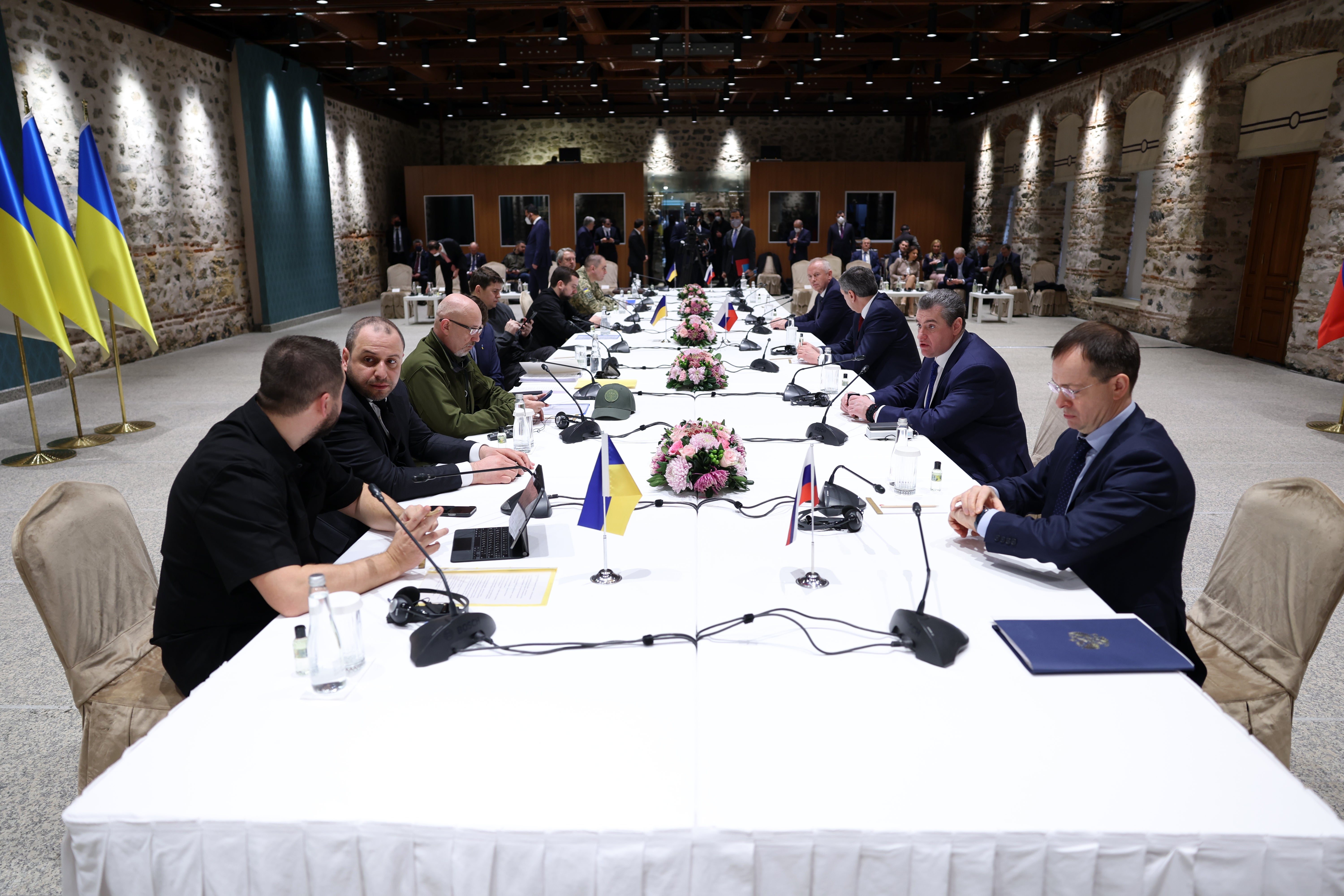 The two countries get around the table at the Dolmabahce Palace in Istanbul on Tuesday