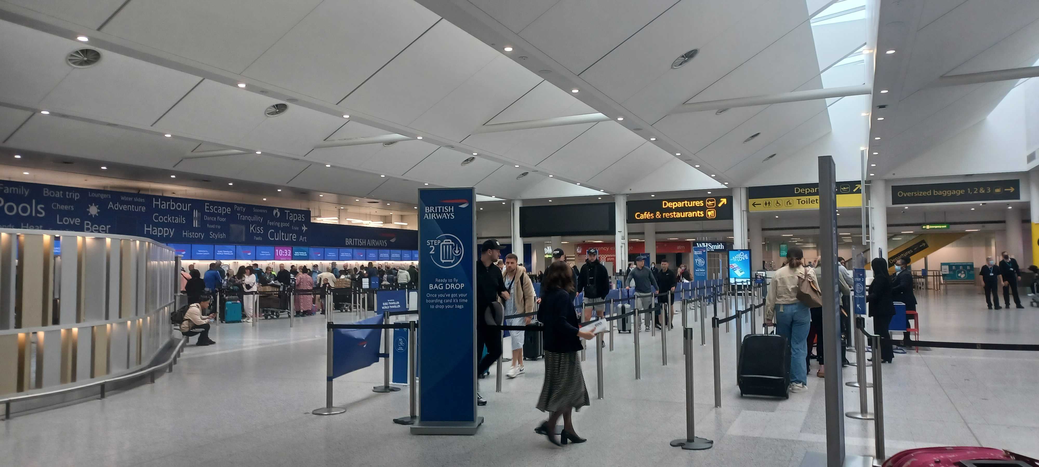 Passengers checking in at London Gatwick