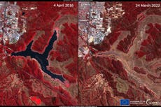 Satellite images reveal lake with water supply for 2 million people in Chile has dried up