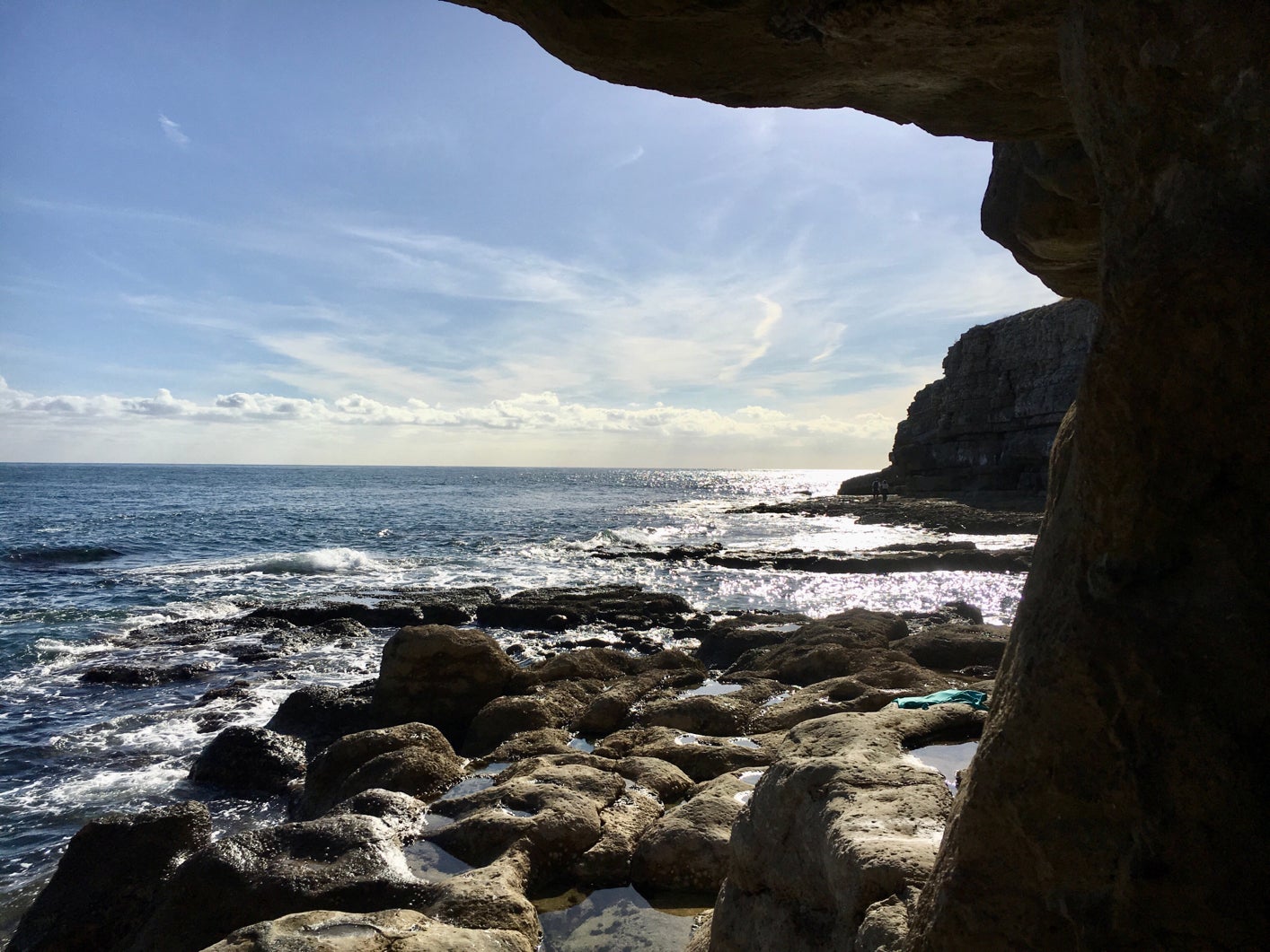 View out to sea from Winspit Quarry