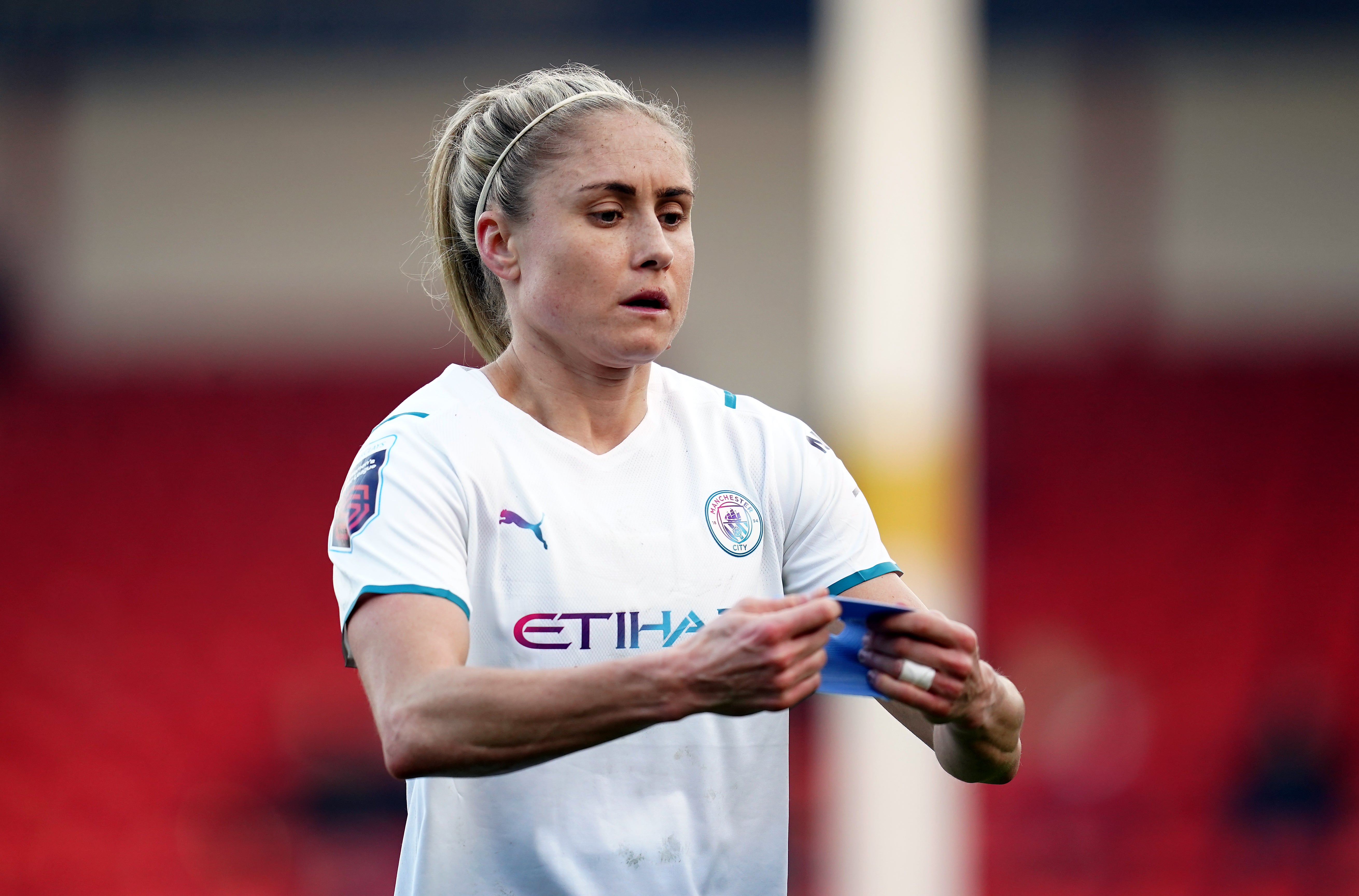 Steph Houghton is still absent after undergoing Achilles surgery (Nick Potts/PA)