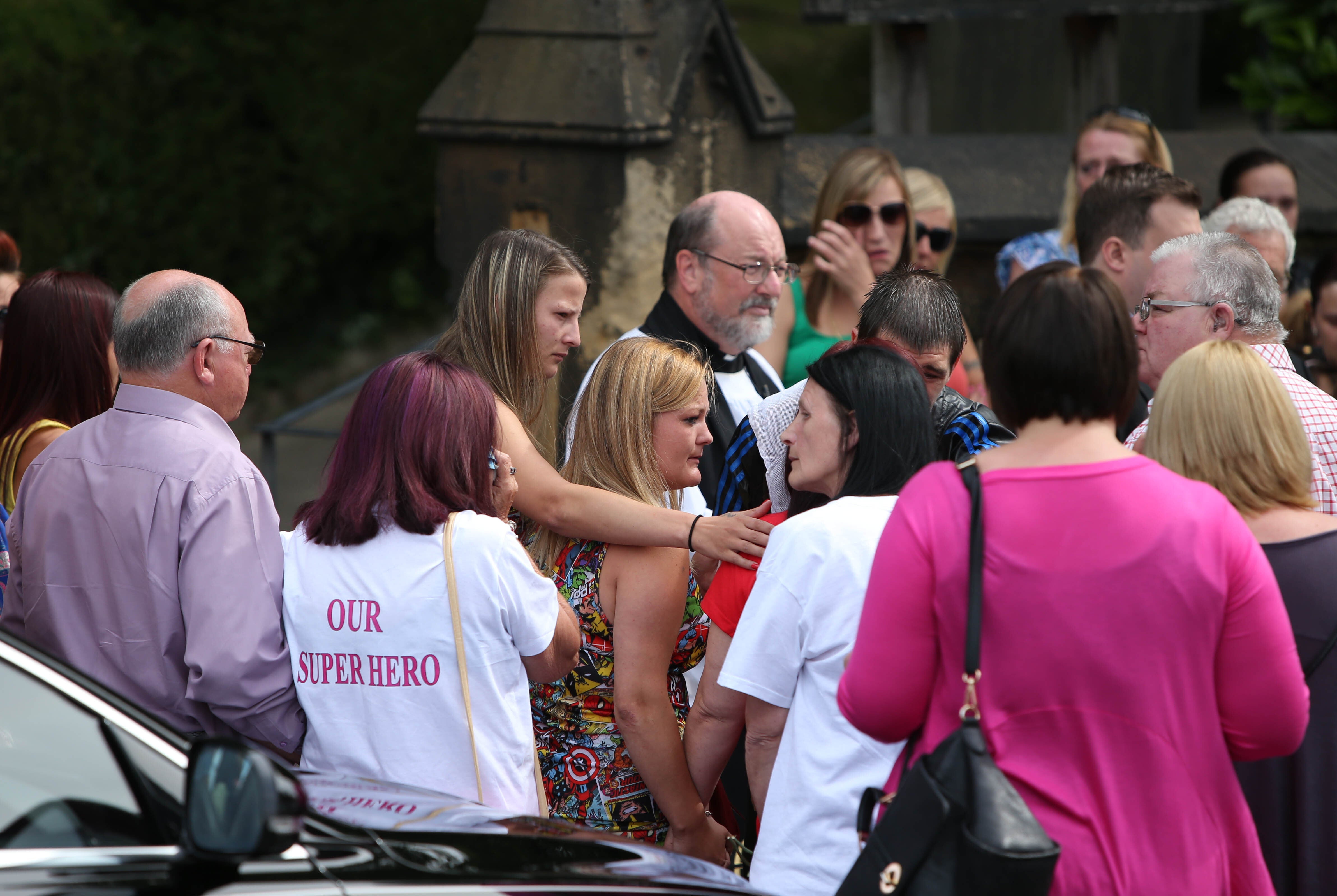 Mourners attended the funeral to pay tribute to the seven year old