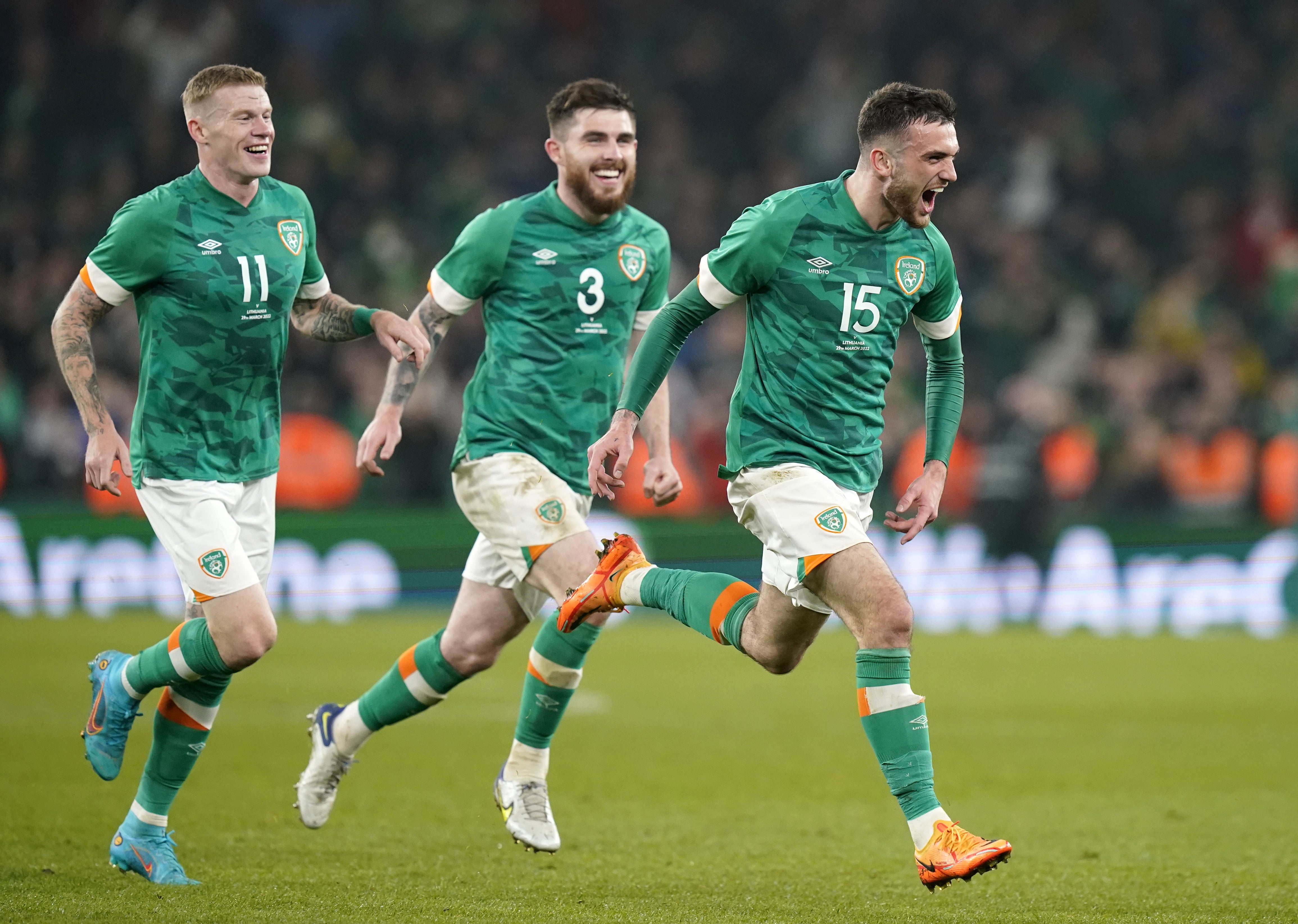 Troy Parrott (right) netted the winner (Niall Carson/PA)