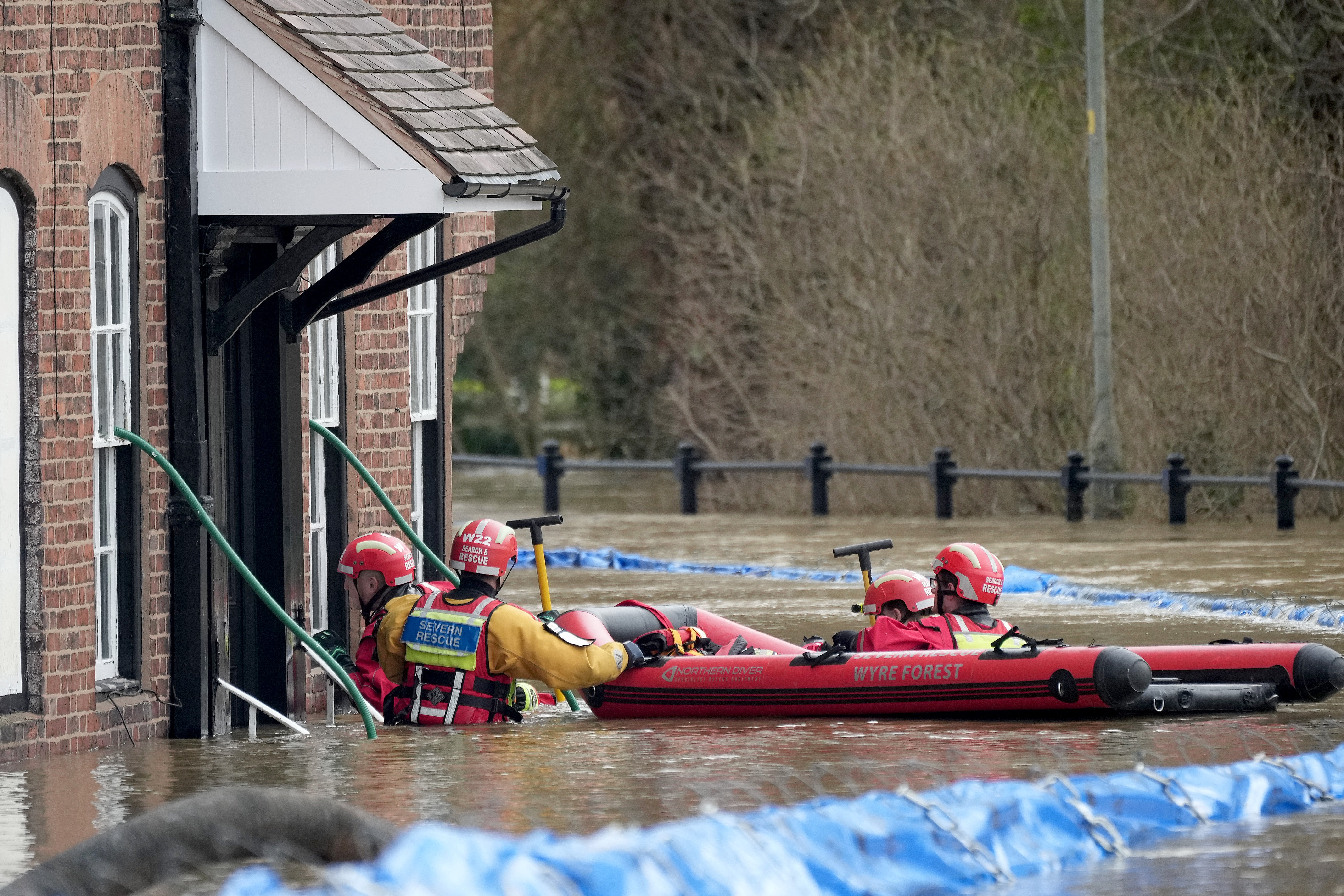 Police declared a major incident here over concerns the River Severn could breach its flood barriers