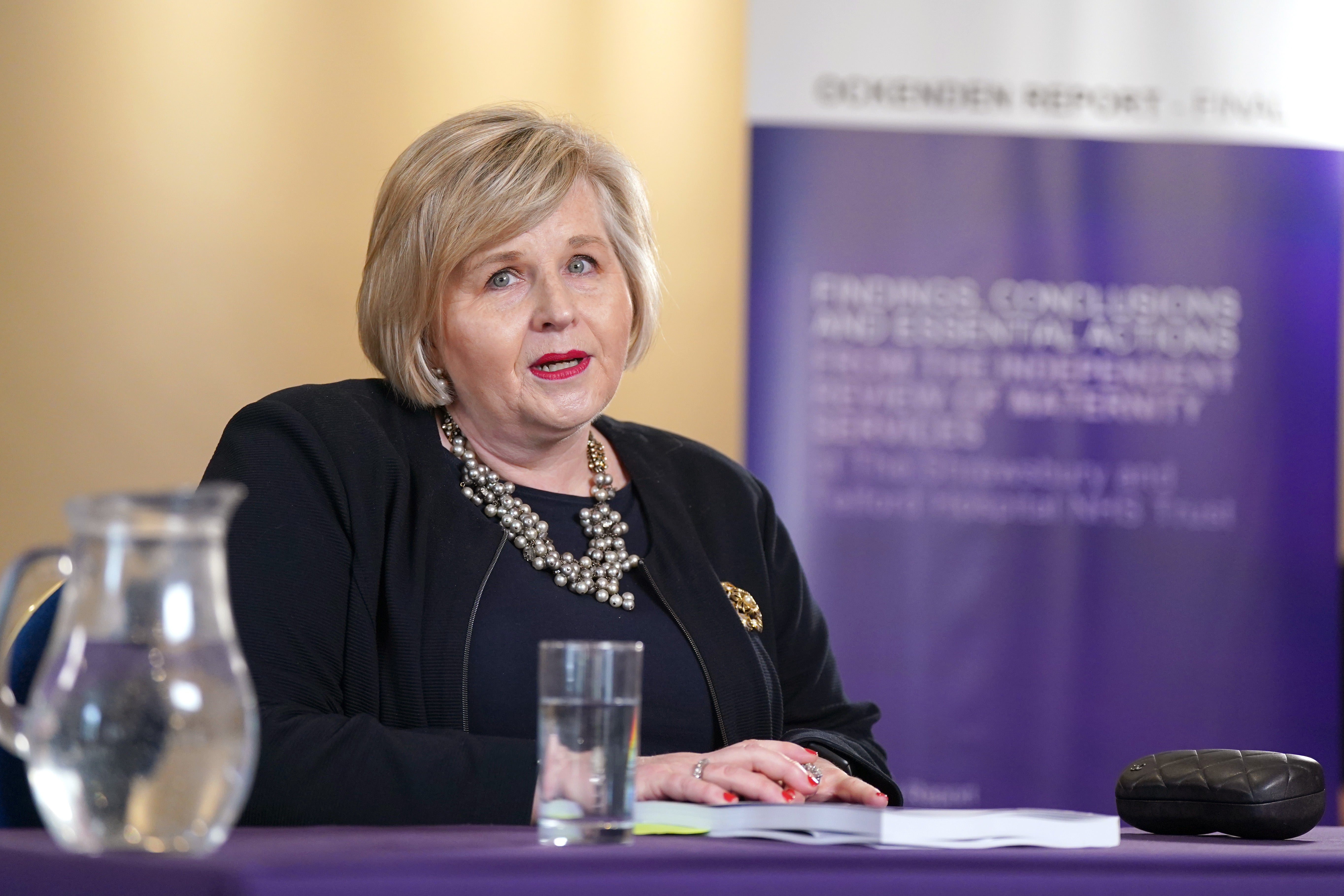 Donna Ockenden, chair of the Independent Review into Maternity Services at the Shrewsbury and Telford Hospital NHS Trust, presents the final report (Jacob King/PA)