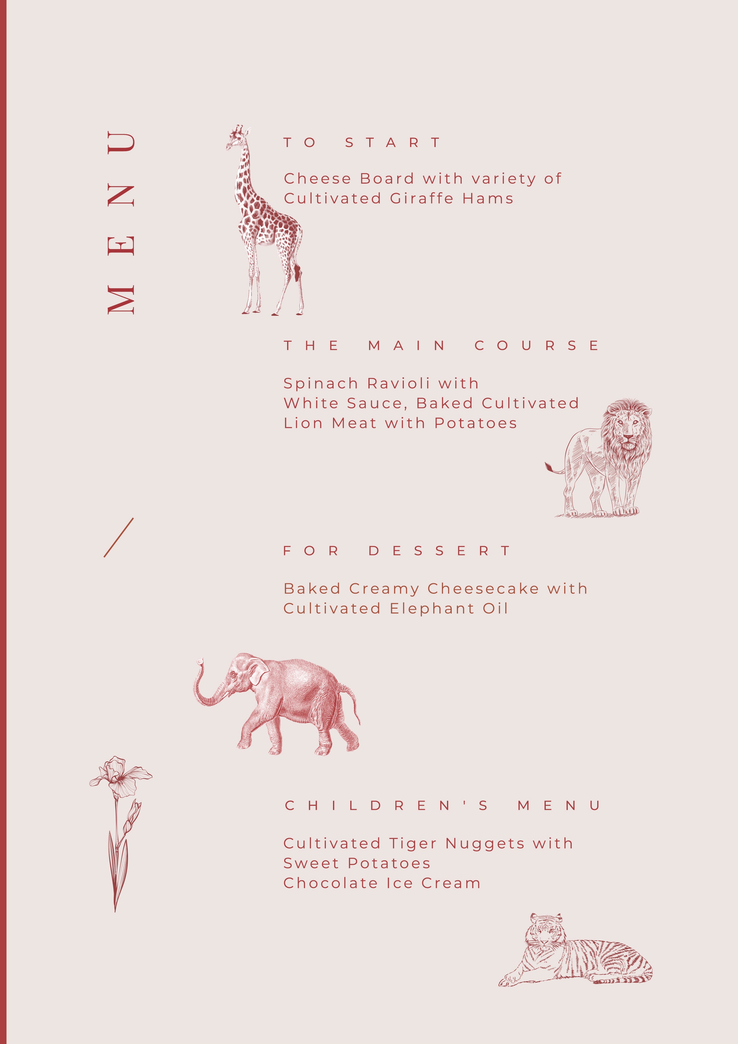 A sample ‘New Age Menu’