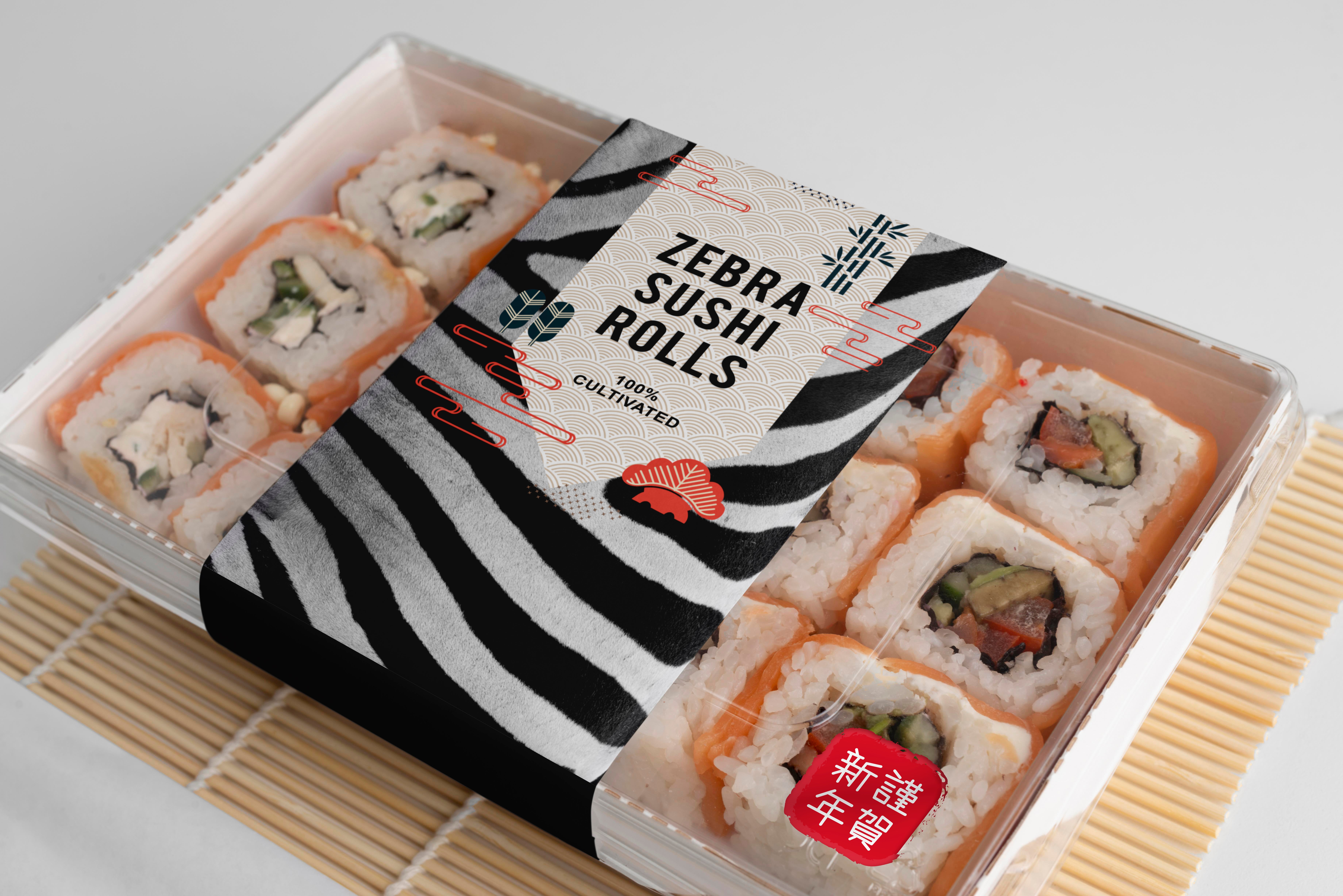 100% cultivated ‘Zebra Sushi Rolls'