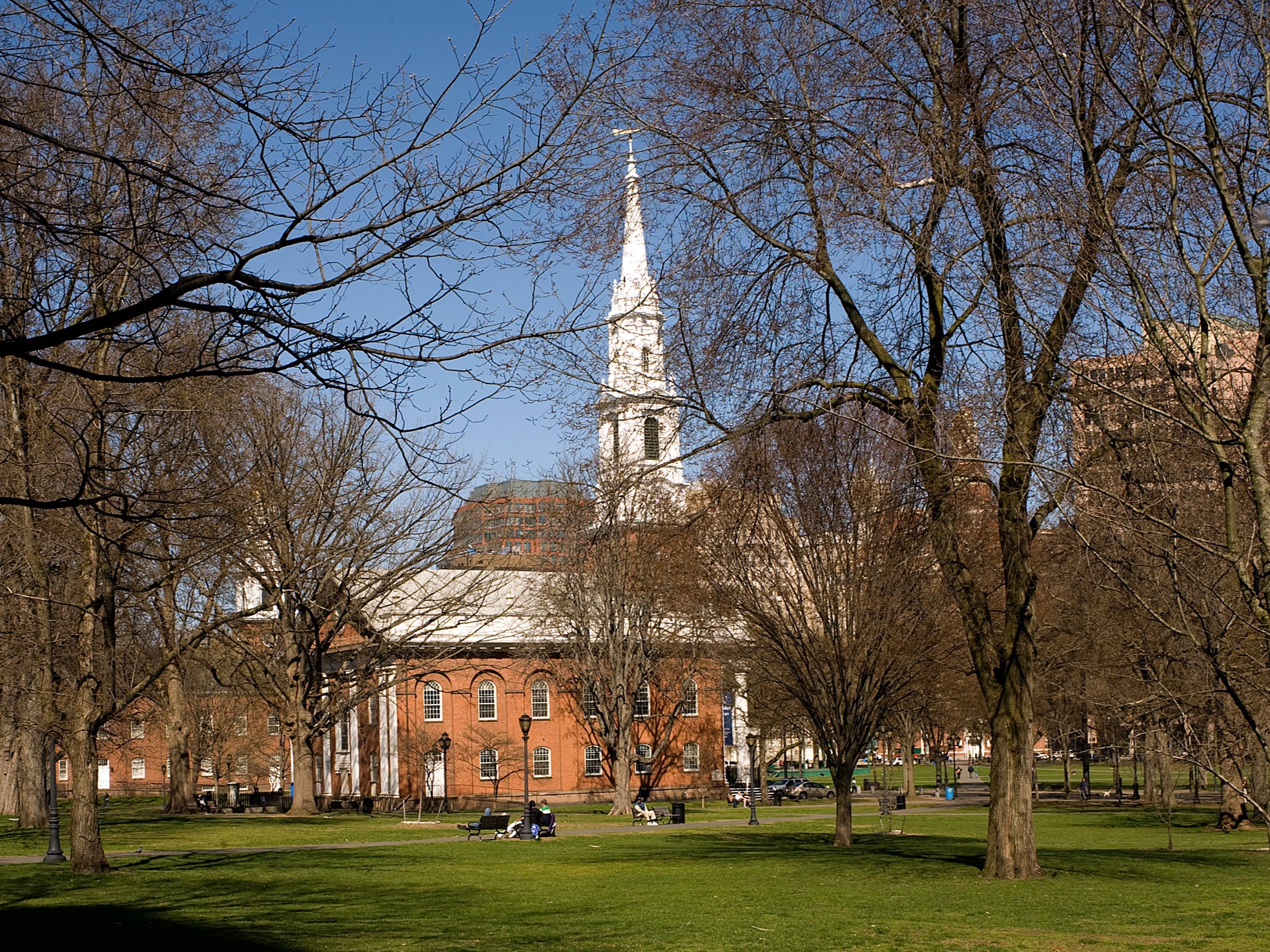 The campus of Yale University on April 16, 2008 in New Haven, Connecticut. Dozens were arrested on Monday