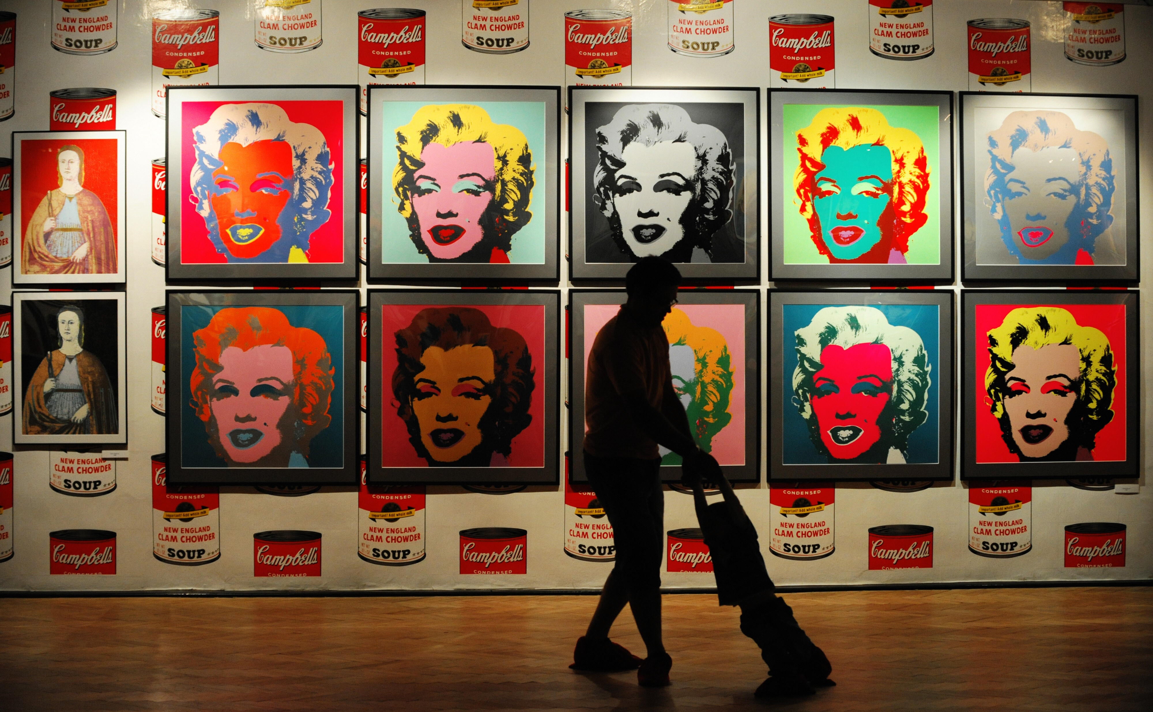 Andy Warhol’s screen print collection ‘Marilyn Monroe’ (1967) at Andy Warhol’s museum in the eastern Slovak town of Medzilaborce on 15 July 2008