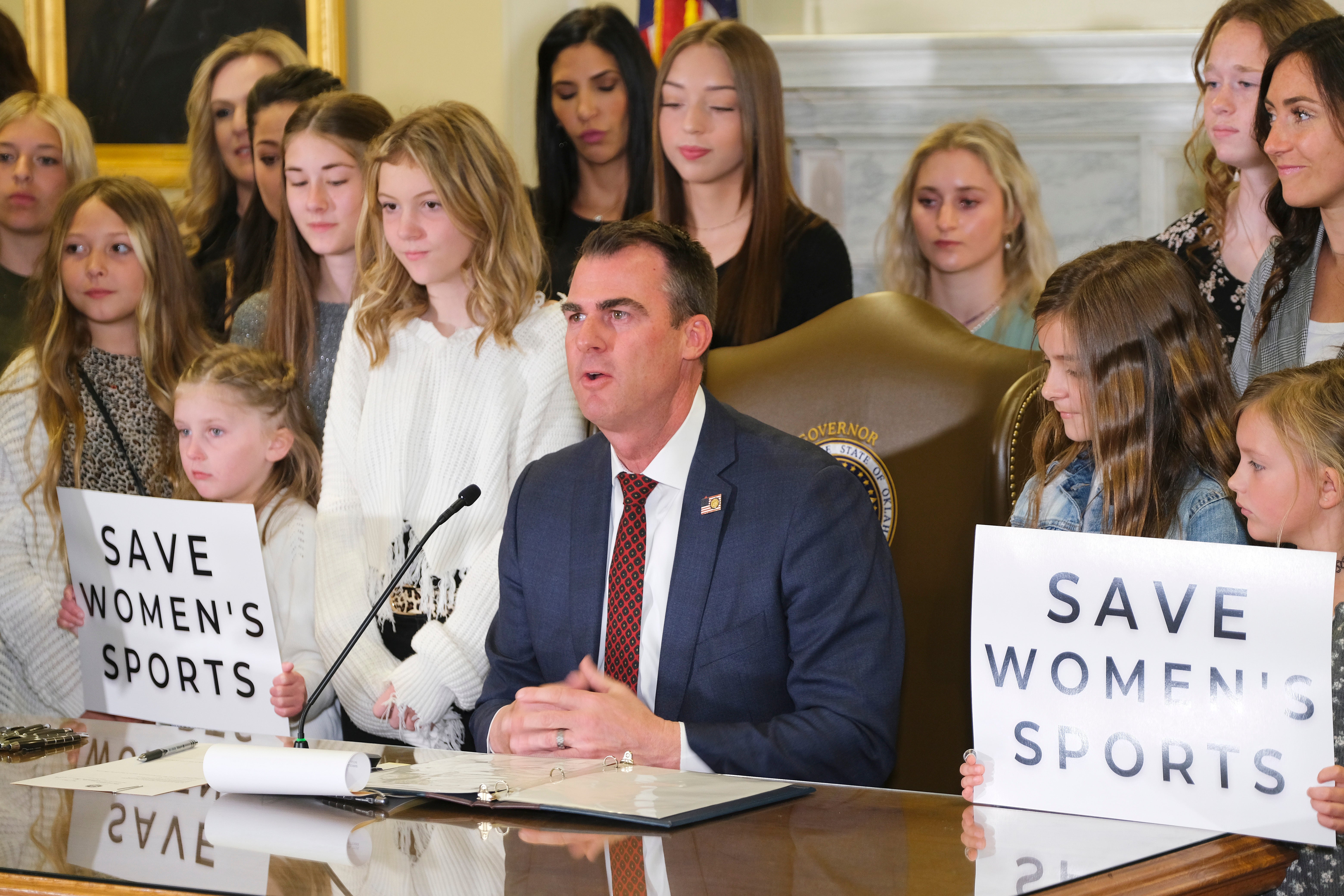 Oklahoma Governor Kevin Stitt signed the “Save Women’s Sports Act” into law on 30 March to block transgender athletes from women’s sports. More than 50 similar bills were filed across the US in 2022.