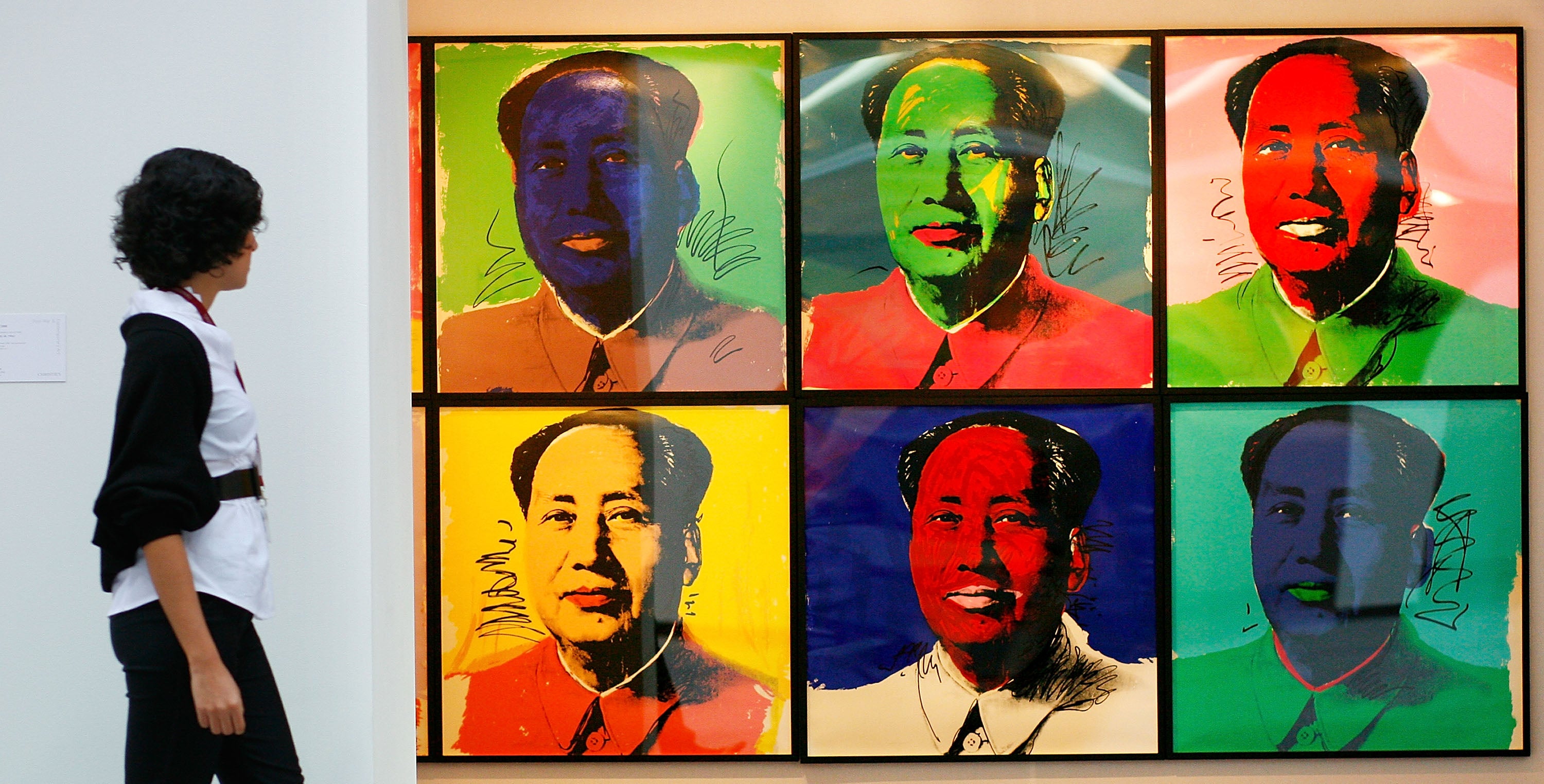 Andy Warhol’s ‘Mao’ is displayed at Christie’s on 4 February 2008 in London