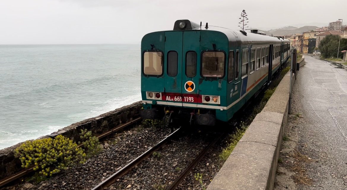 The Italian train into Bovo Marina