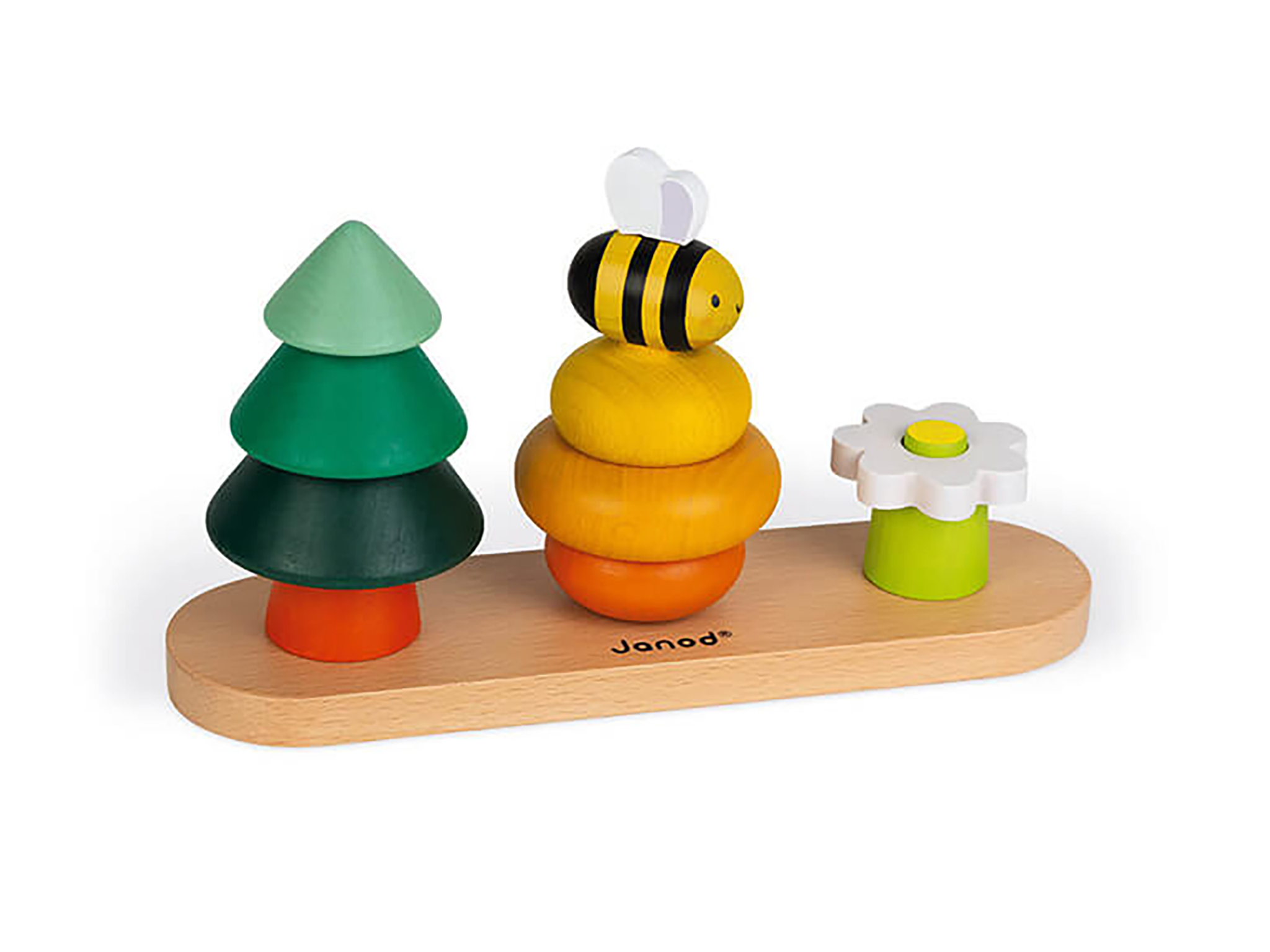 wooden forest stacker toy