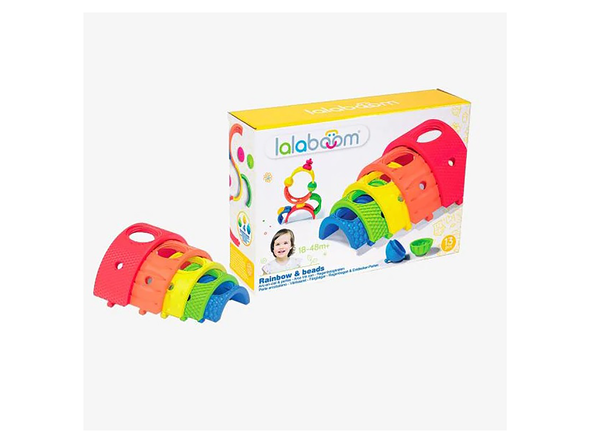 rainbow toy and beads stacking balance game