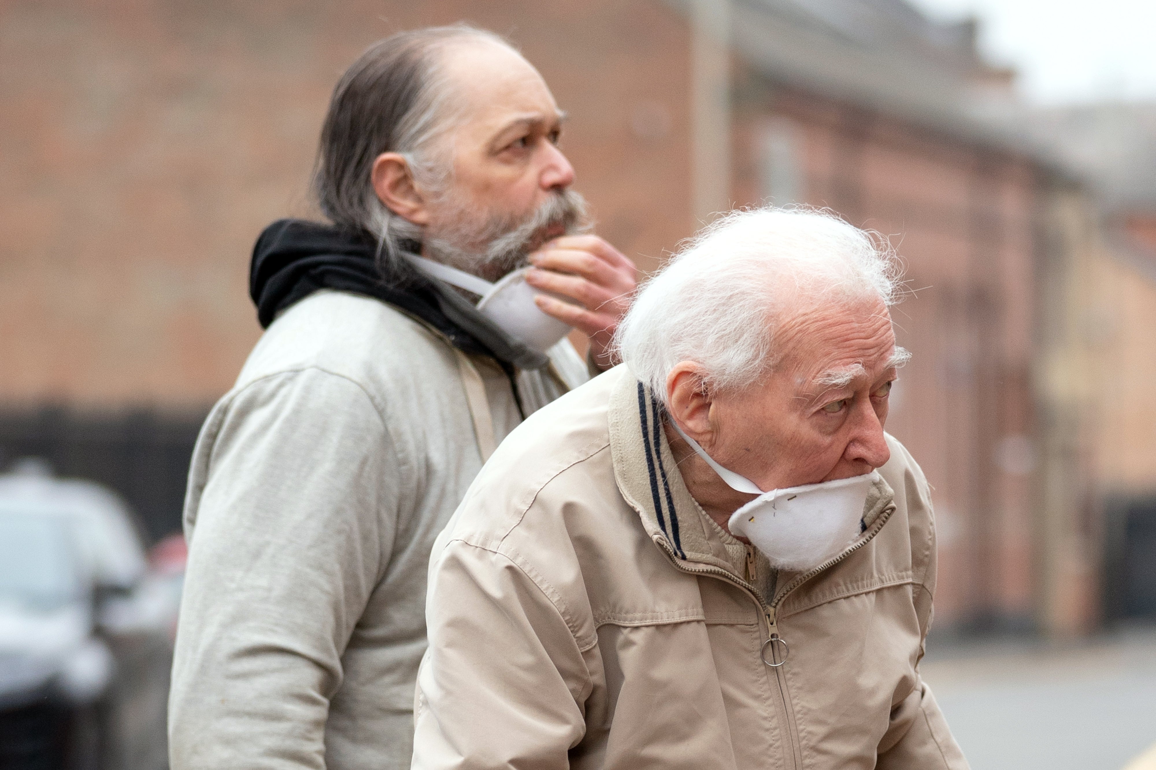 Father and son Ralph, right, and Philip Burdett arrive at Leicester Crown Court (Joe Giddens/PA)