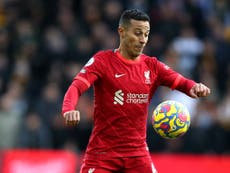 ‘I’ve never had as exciting a month’: Thiago Alcantara relishing crunch Liverpool run