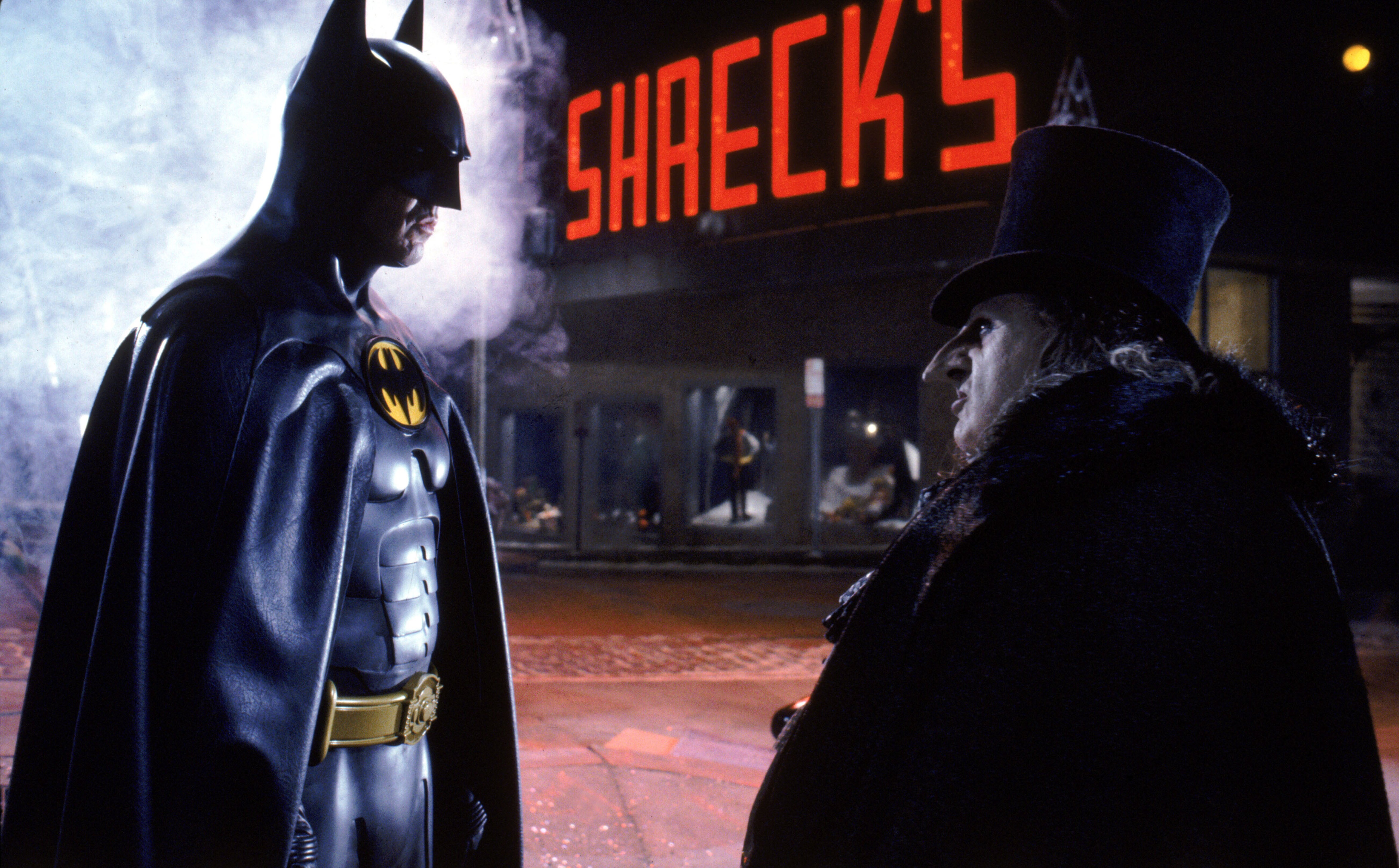 Keaton and Danny De Vito in ‘Batman Returns’