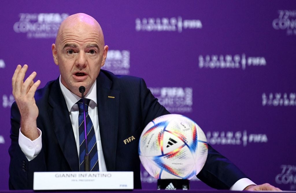 Infantino has come under intense scrutiny for allowing the World Cup to take place in Qatar