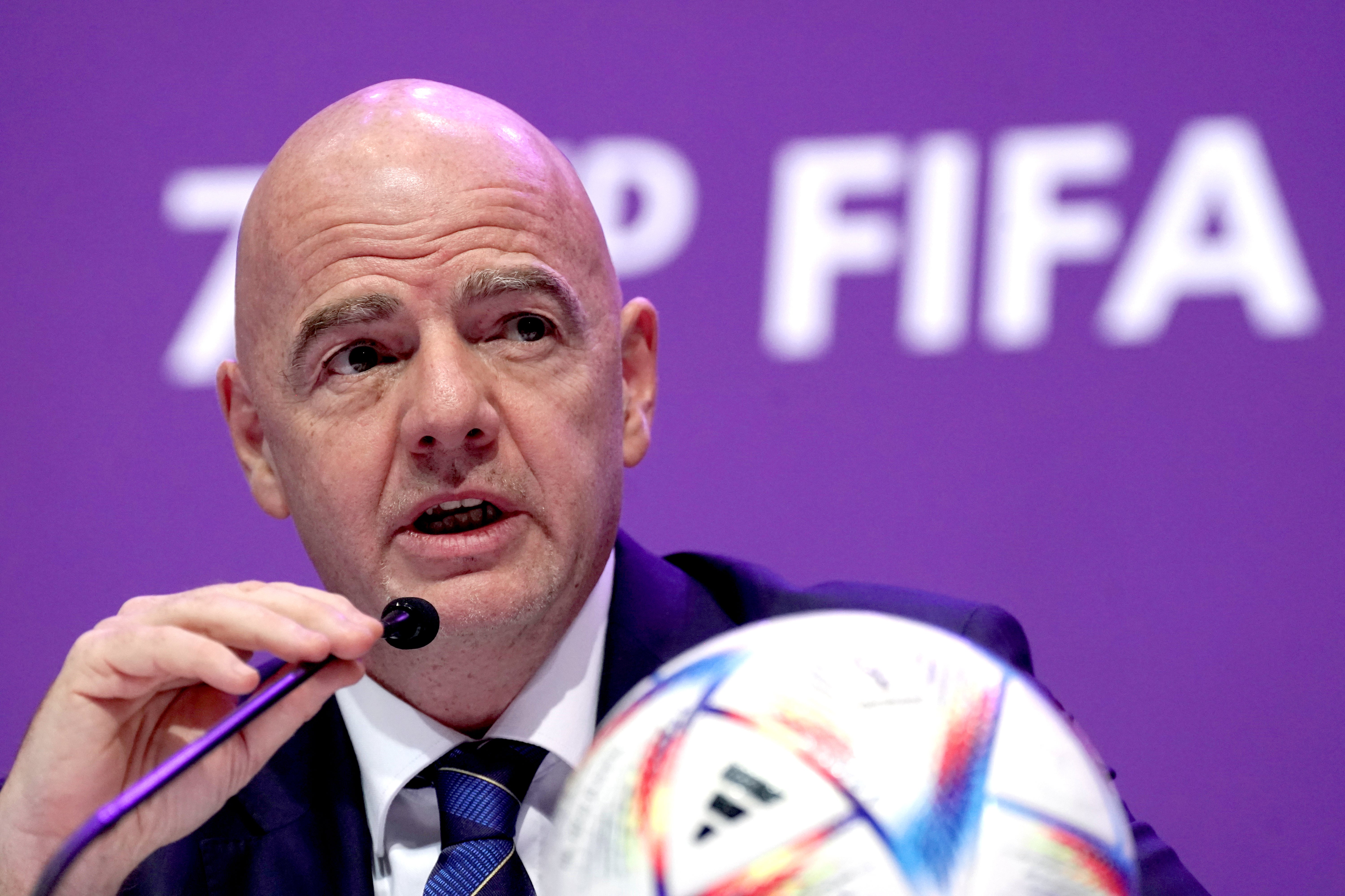 FIFA president Gianni Infantino defended the Russian Football Union’s right to be at the FIFA Congress (Nick Potts/PA)