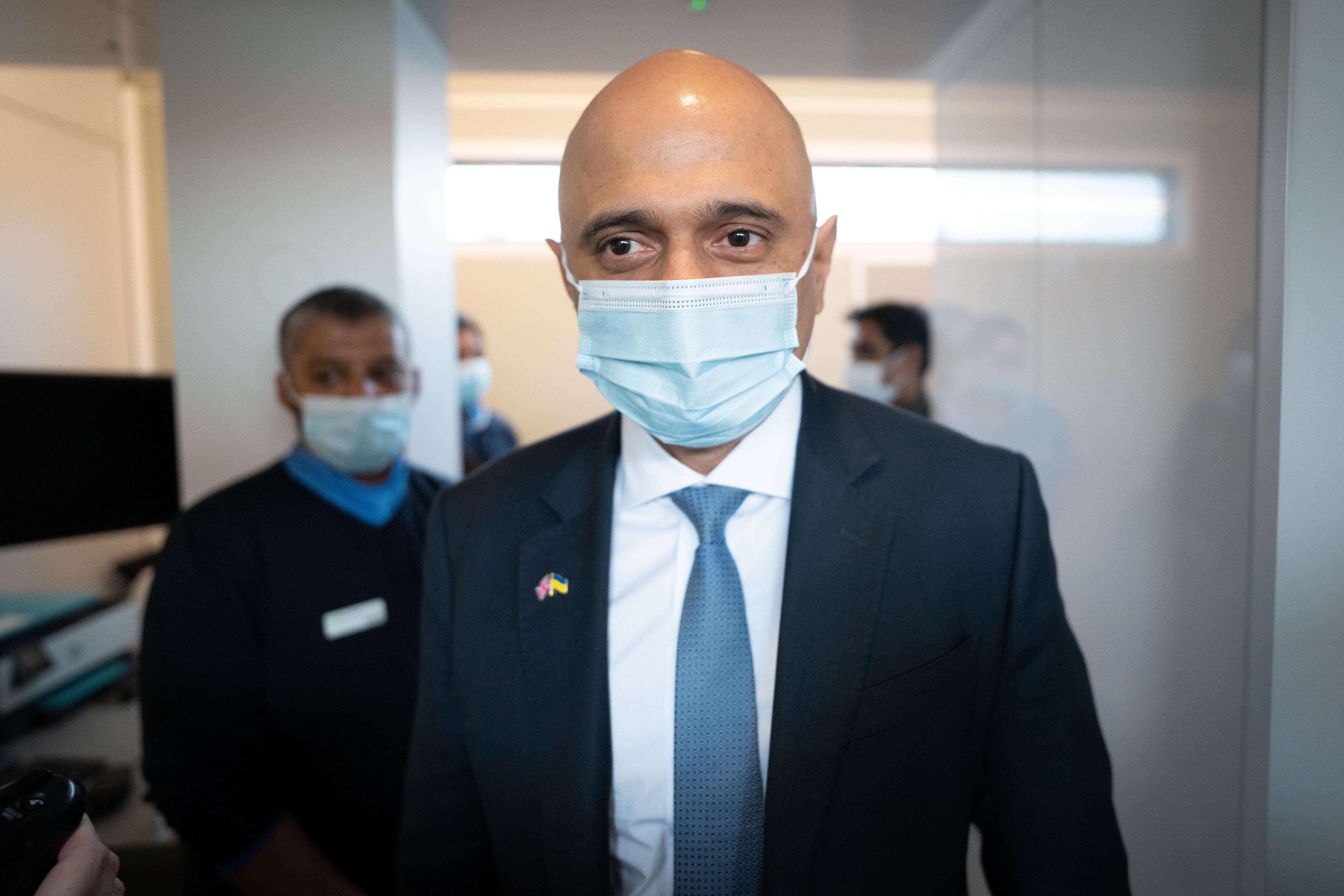 Health secretary Sajid Javid visits Barking Community Hospital in Essex (Stefan Rousseau/PA)