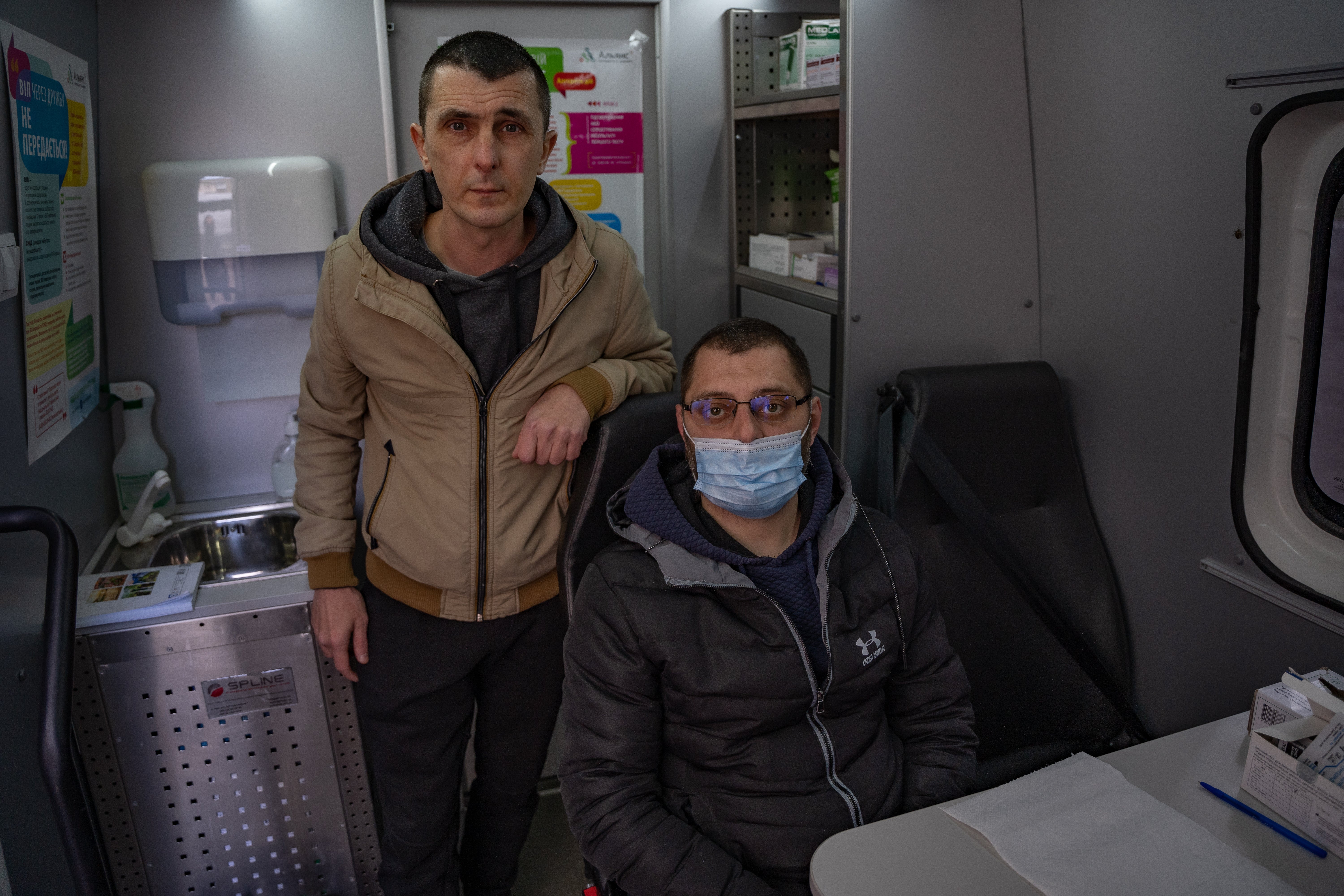 Oleg and Anatoly – both recovering drug addicts in Odesa – rely on APH’s services to survive, and fear the war will affect their treatment