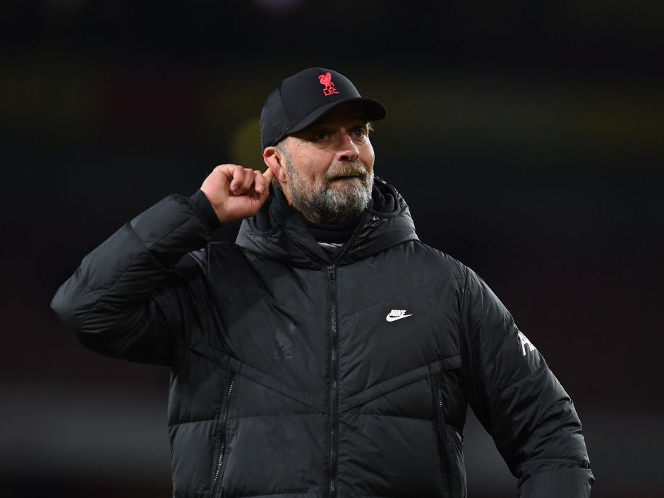 Jurgen Klopp celebrates in front of Liverpool’s fans