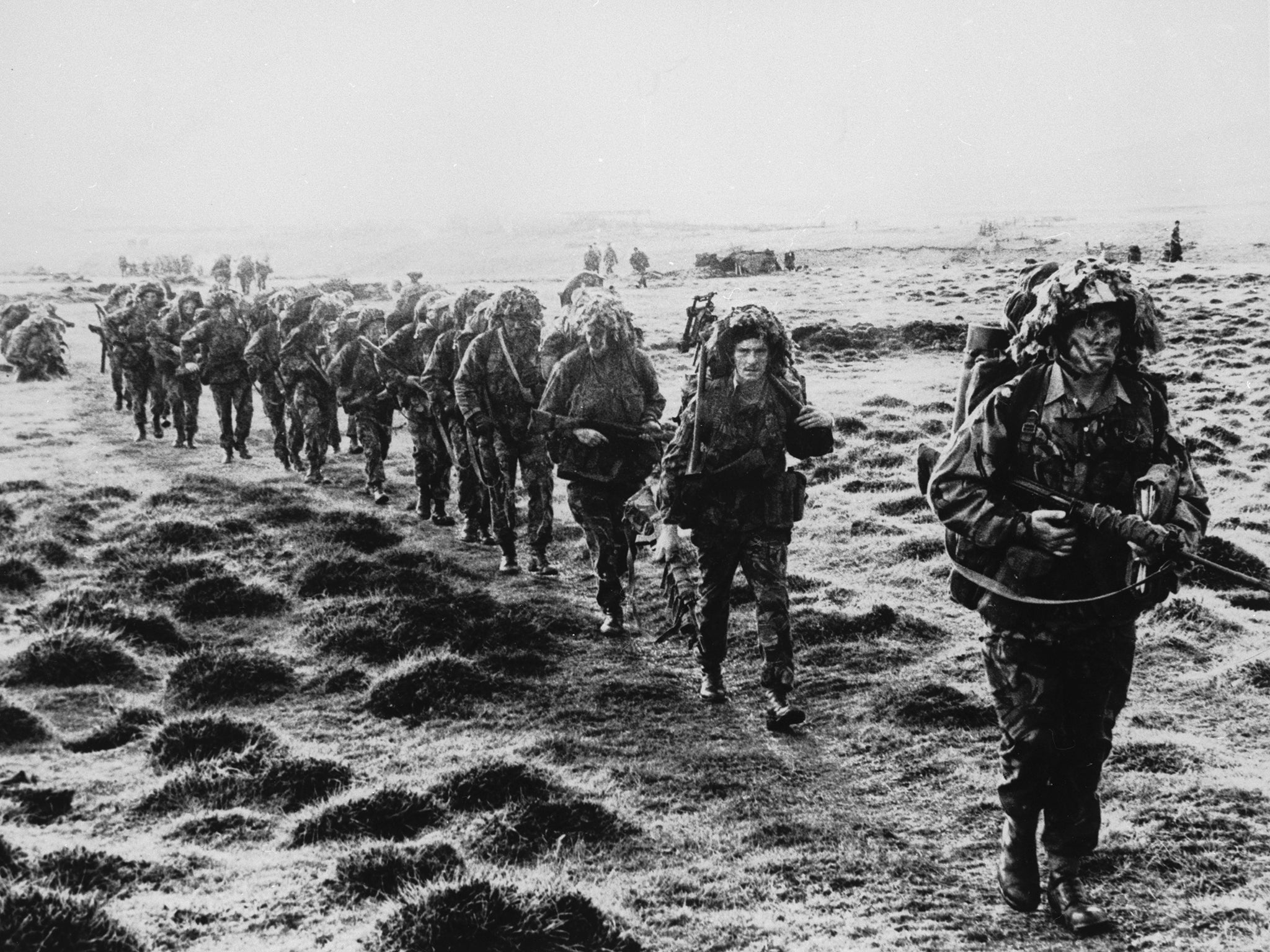 British troops on East Falkland island for the final attack on Port Stanley in June 1982