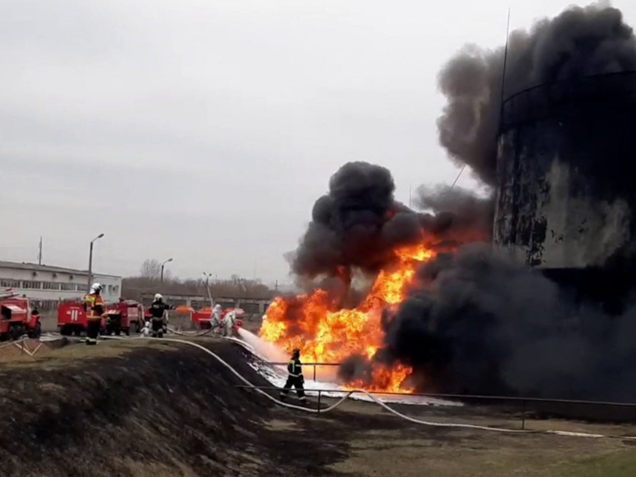 Firefighters tackled the flames