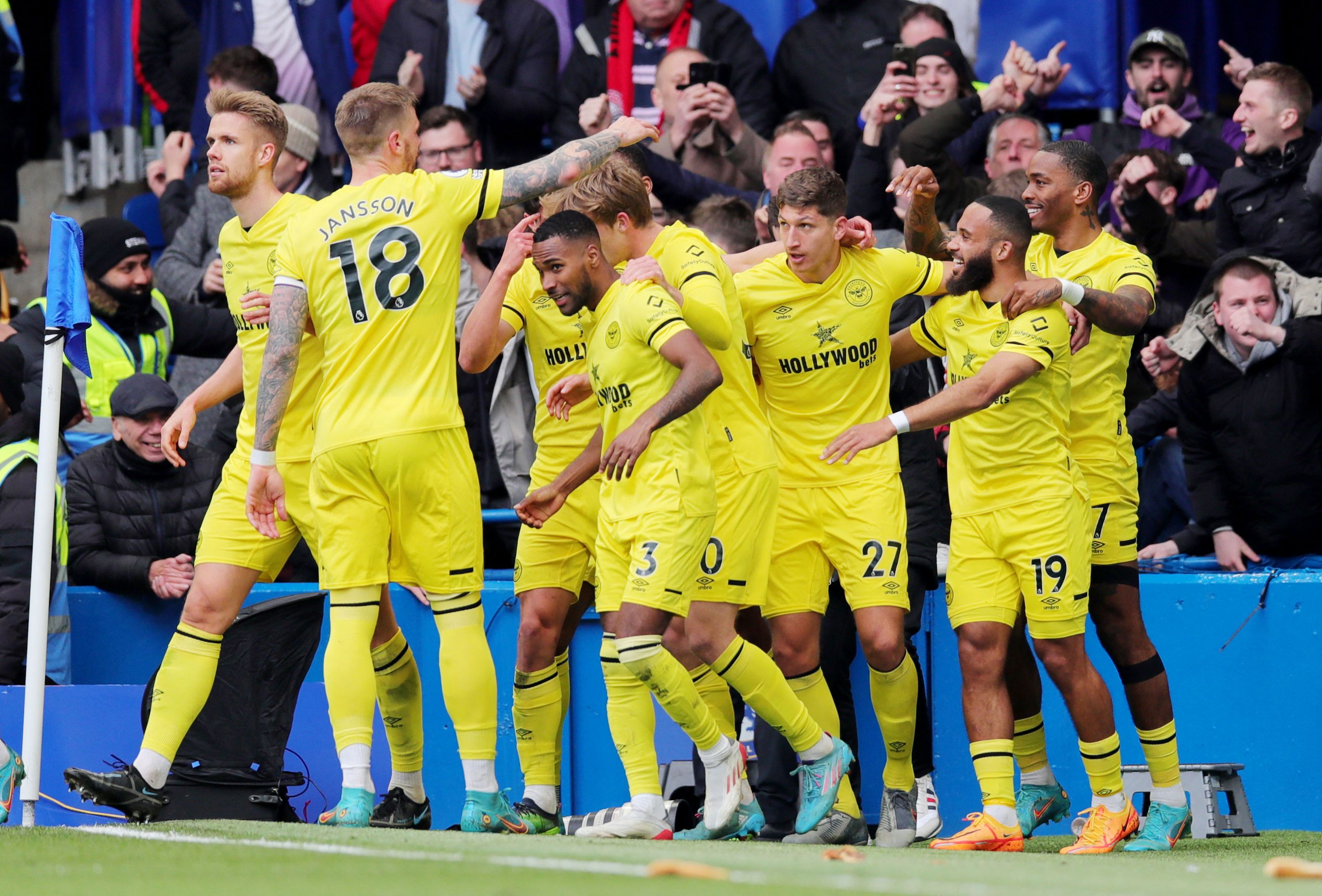 Brentford's Vitaly Janelt celebrates scoring