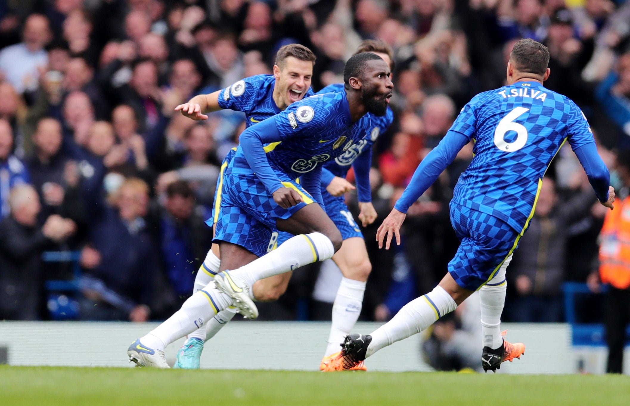 Antonio Rudiger celebrates scoring before Chelsea collapsed