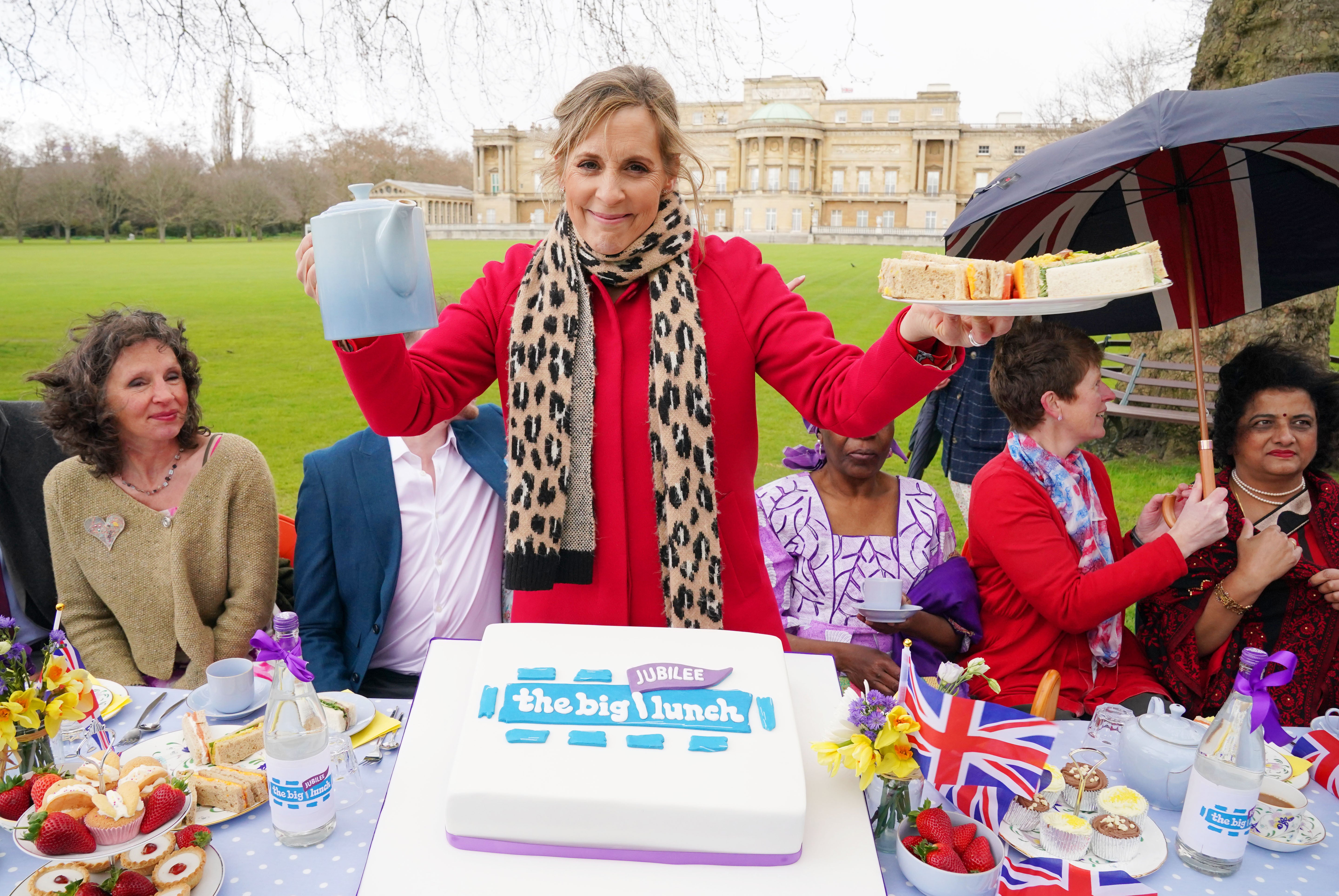 Mel Giedroyc hosts The Big Lunch in the garden of Buckingham Palace in London (Jonathan Brady/PA)