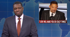 Michael Che puts Will Smith and Jada Pinkett-Smith on blast during SNL skit for Oscars slap