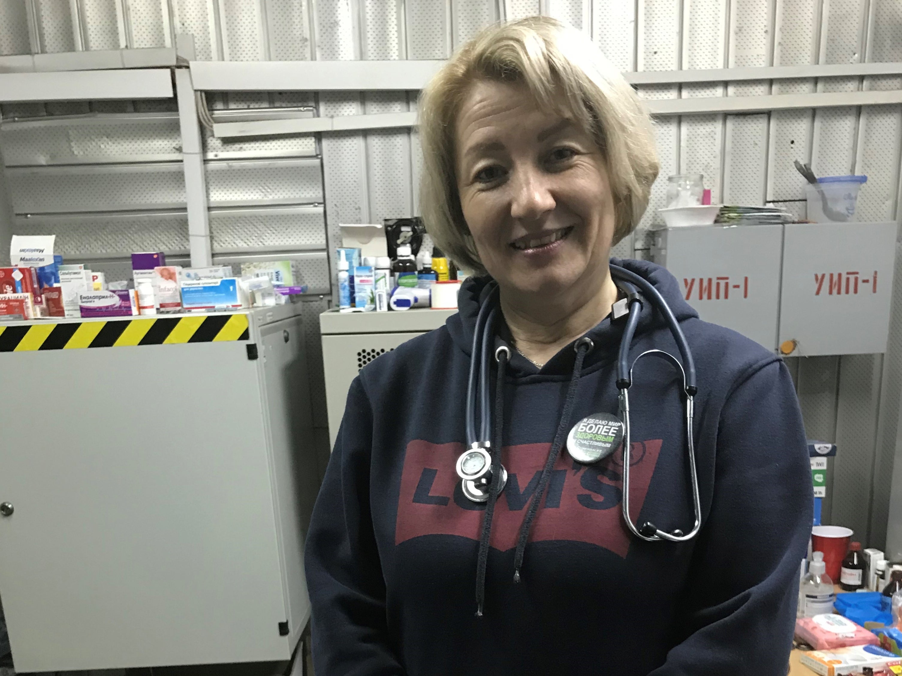 Elena Doro has set up a makeshift clinic in a Kharkiv metro station