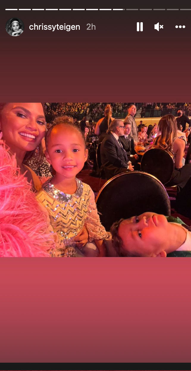 Chrissy Teigen shares photo with her children at Grammys