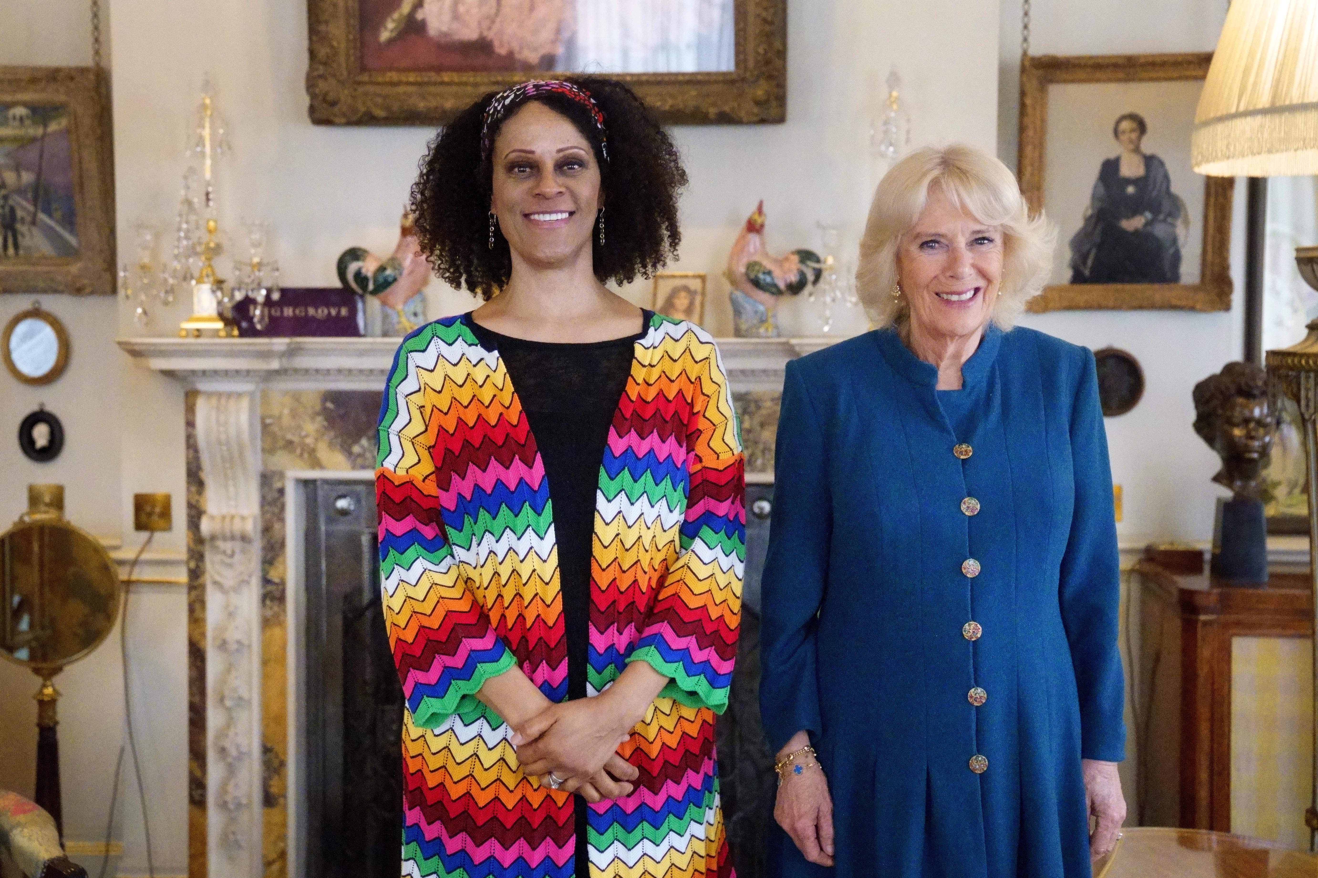 The Duchess of Cornwall with Booker Prize winner Bernardine Evaristo (Victoria Jones/PA)