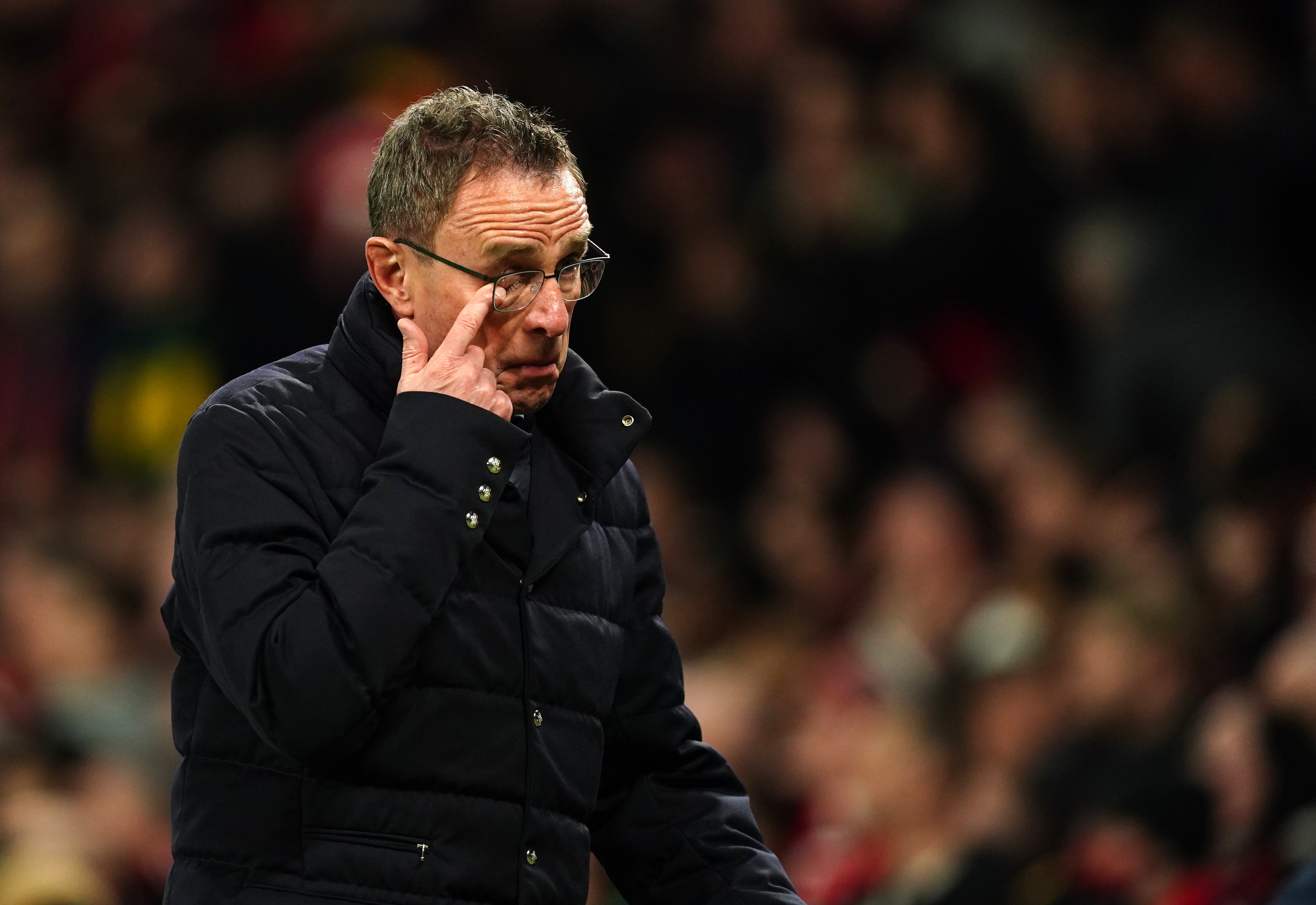 Manchester United have slipped to seventh place in the Premier League under Ralf Rangnick (Martin Rickett/PA)