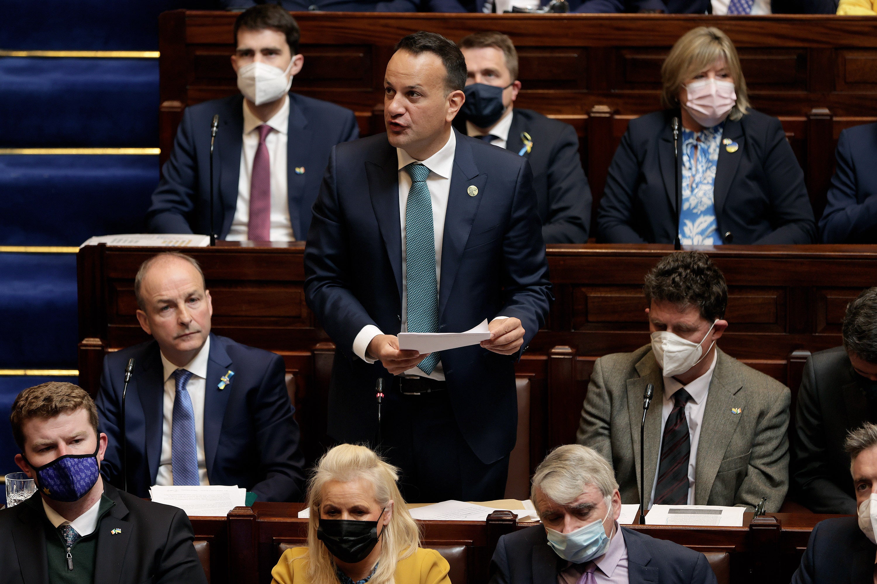 Tanaiste Leo Varadkar addresses a joint sitting of the Irish Parliament (Maxwells/PA)