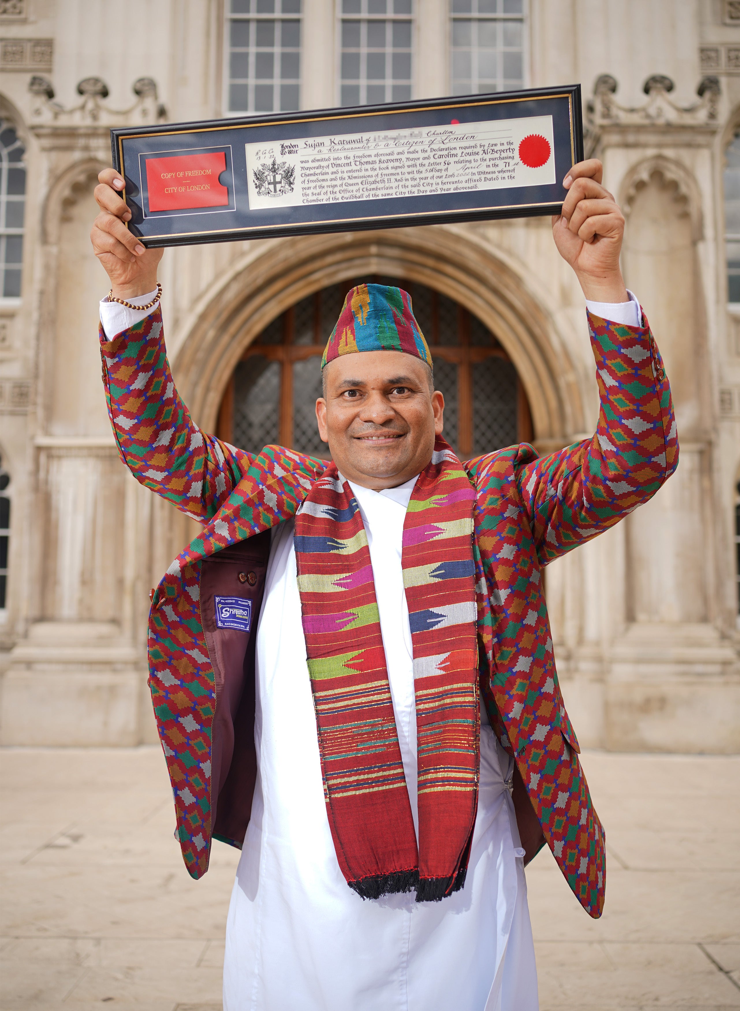 Sujan Katuwal delivered more than 100,000 free meals to frontline staff during the Covid-19 pandemic (Yui Mok/PA)