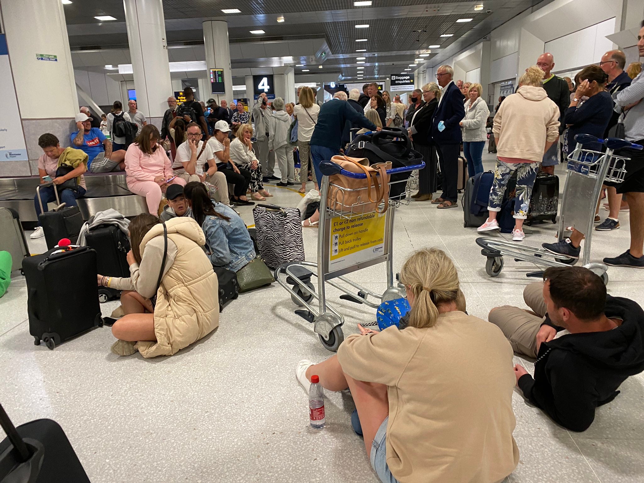 Travel chaos at Manchester Airport on Monday