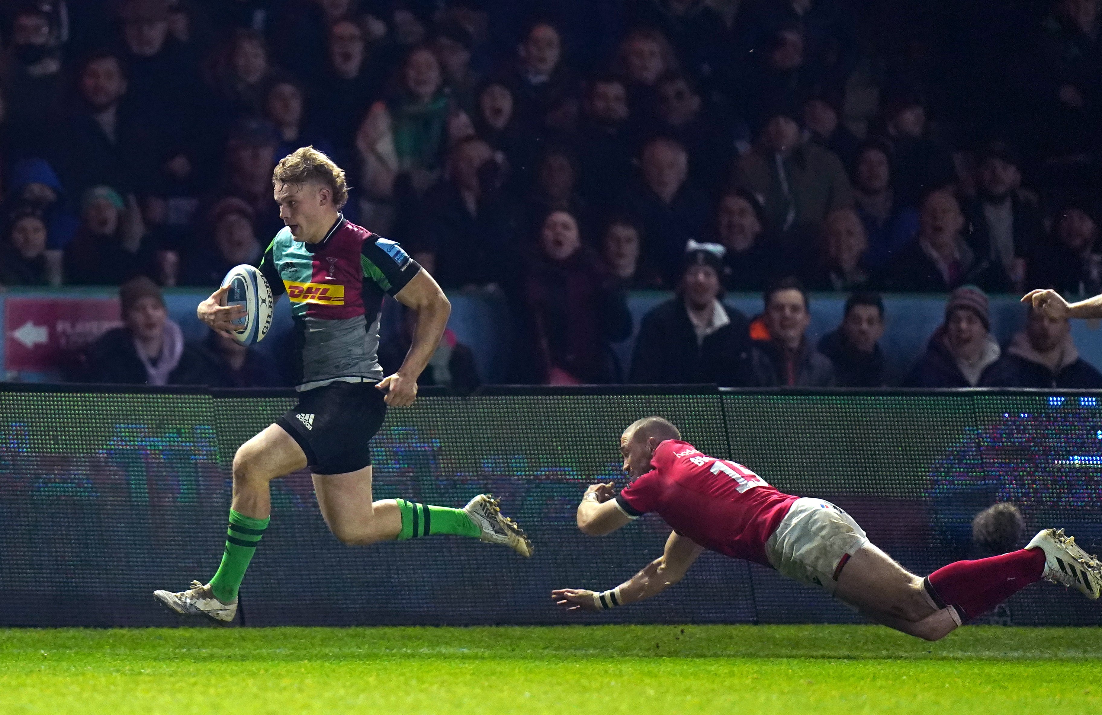 Louis Lynagh has scored 11 tries for Harlequins in all competitions this season (Adam Davy/PA)